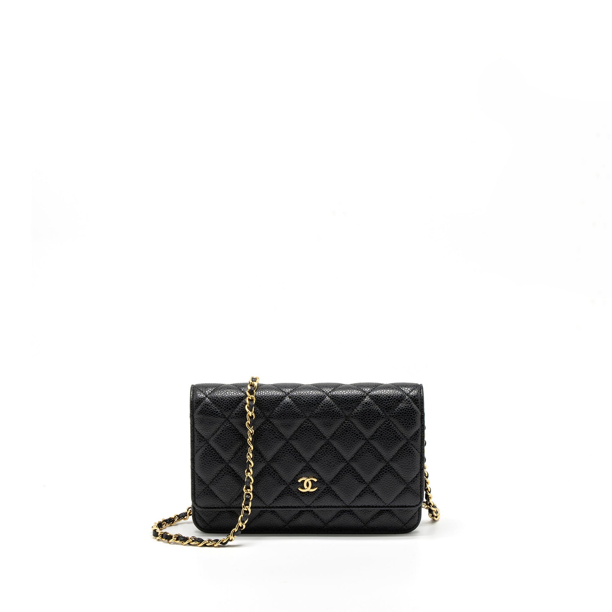 Chanel Classic On Caviar GHW Black Wallet Case Ghw 12