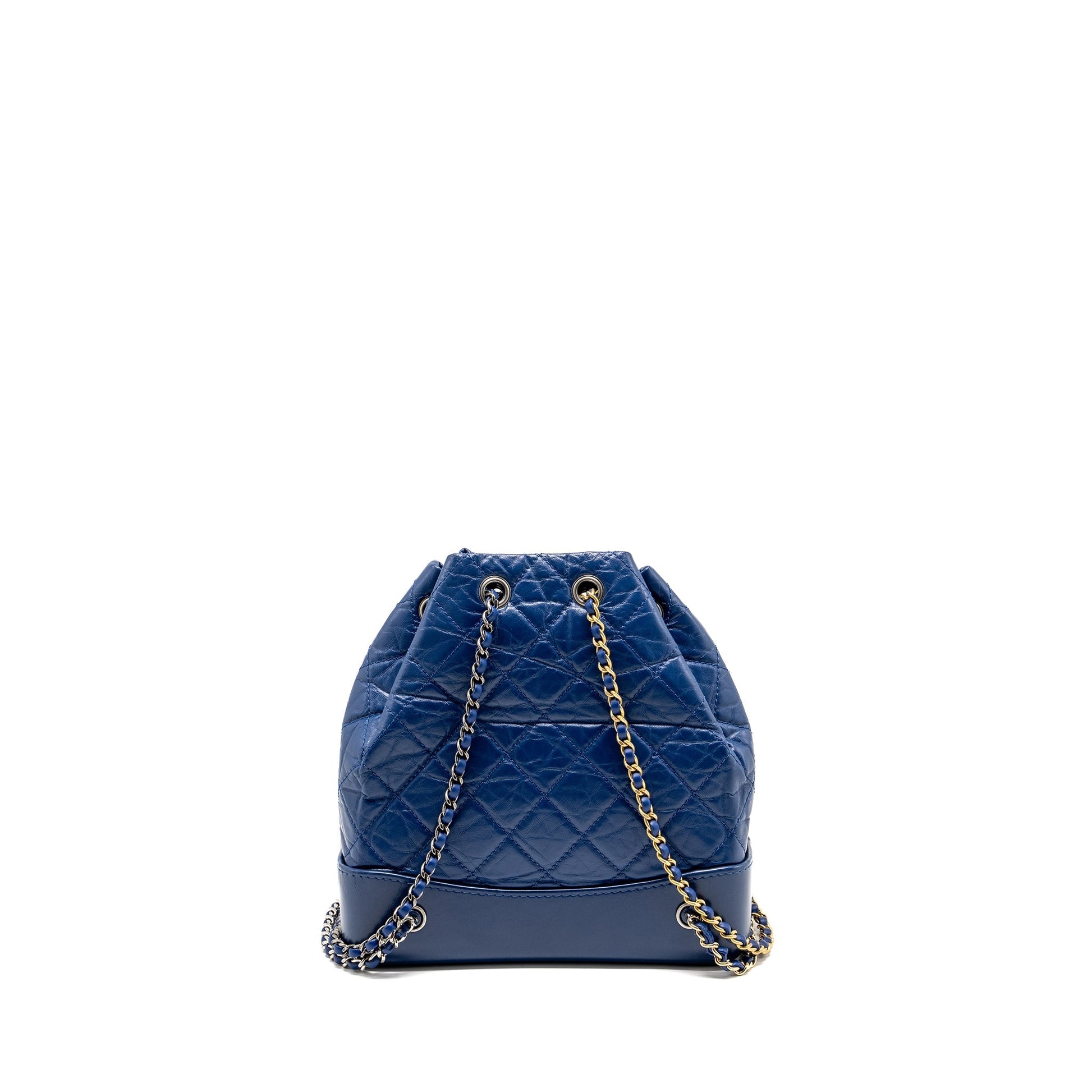 Chanel Gabrielle Backpack Aged Calfskin Hardware Multicolour Blue