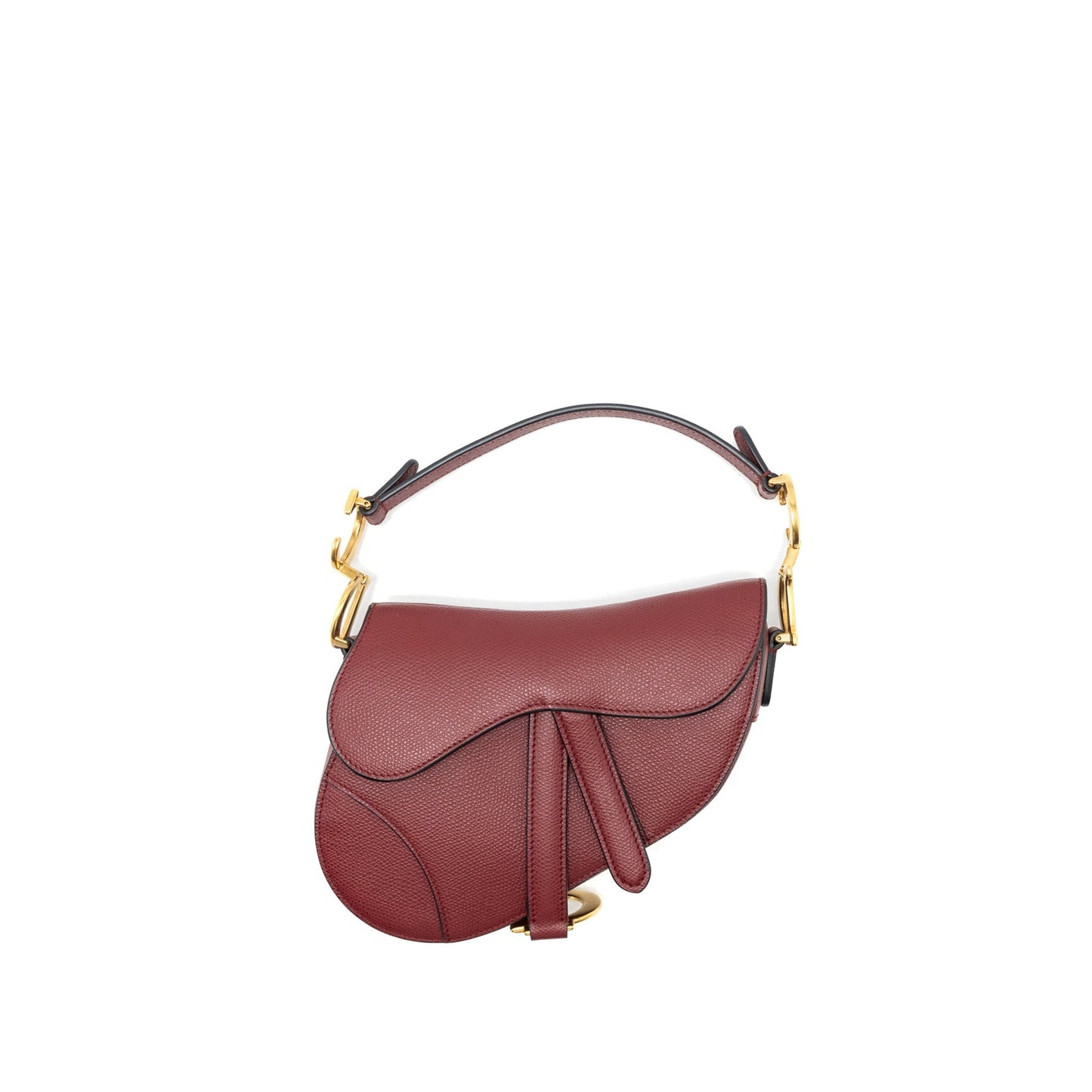 Dior Saddle Purse Grained Calfskin Handbag Red Mini Travel Bag