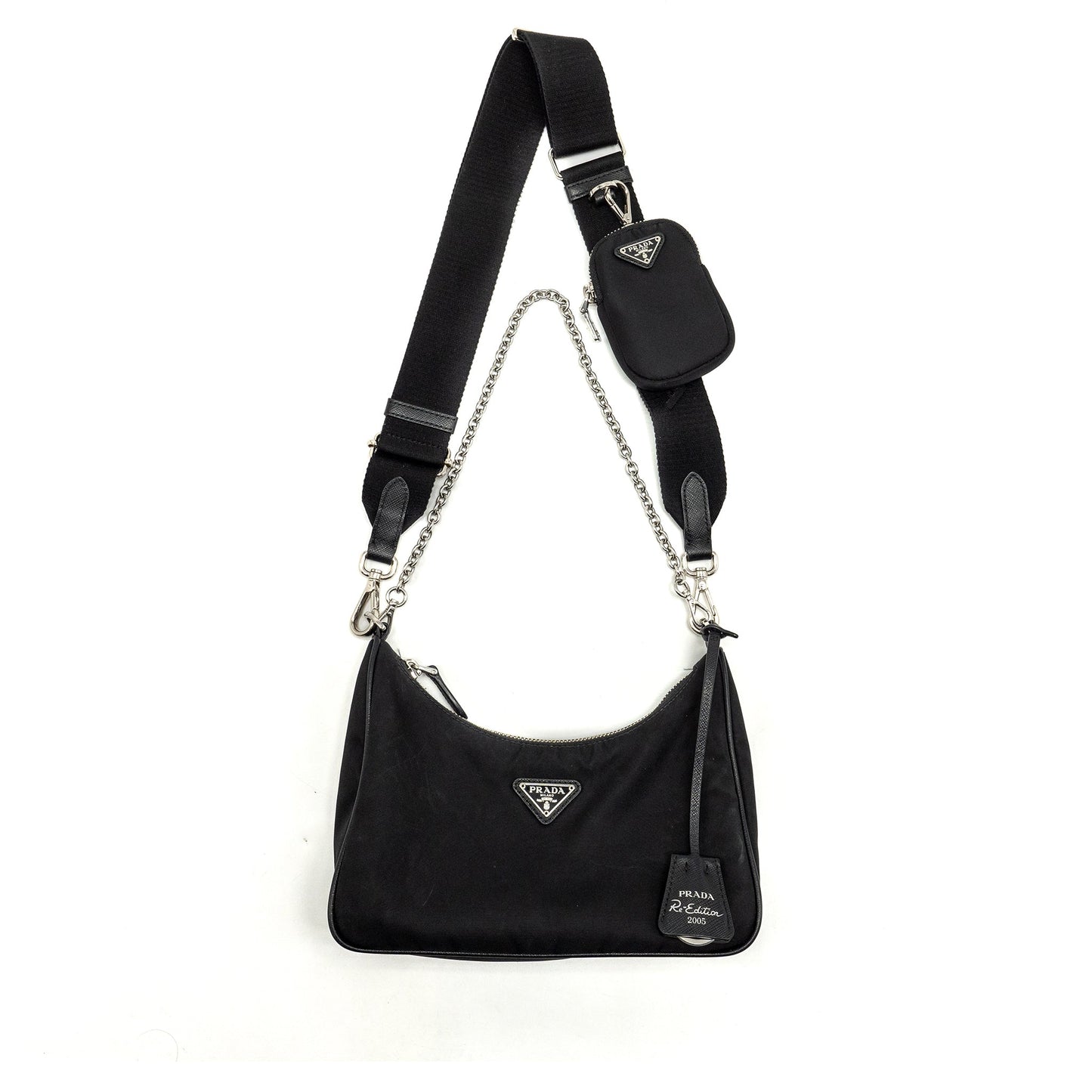Prada Re Edtion Purse Handbag Nylon Black Travel Bag
