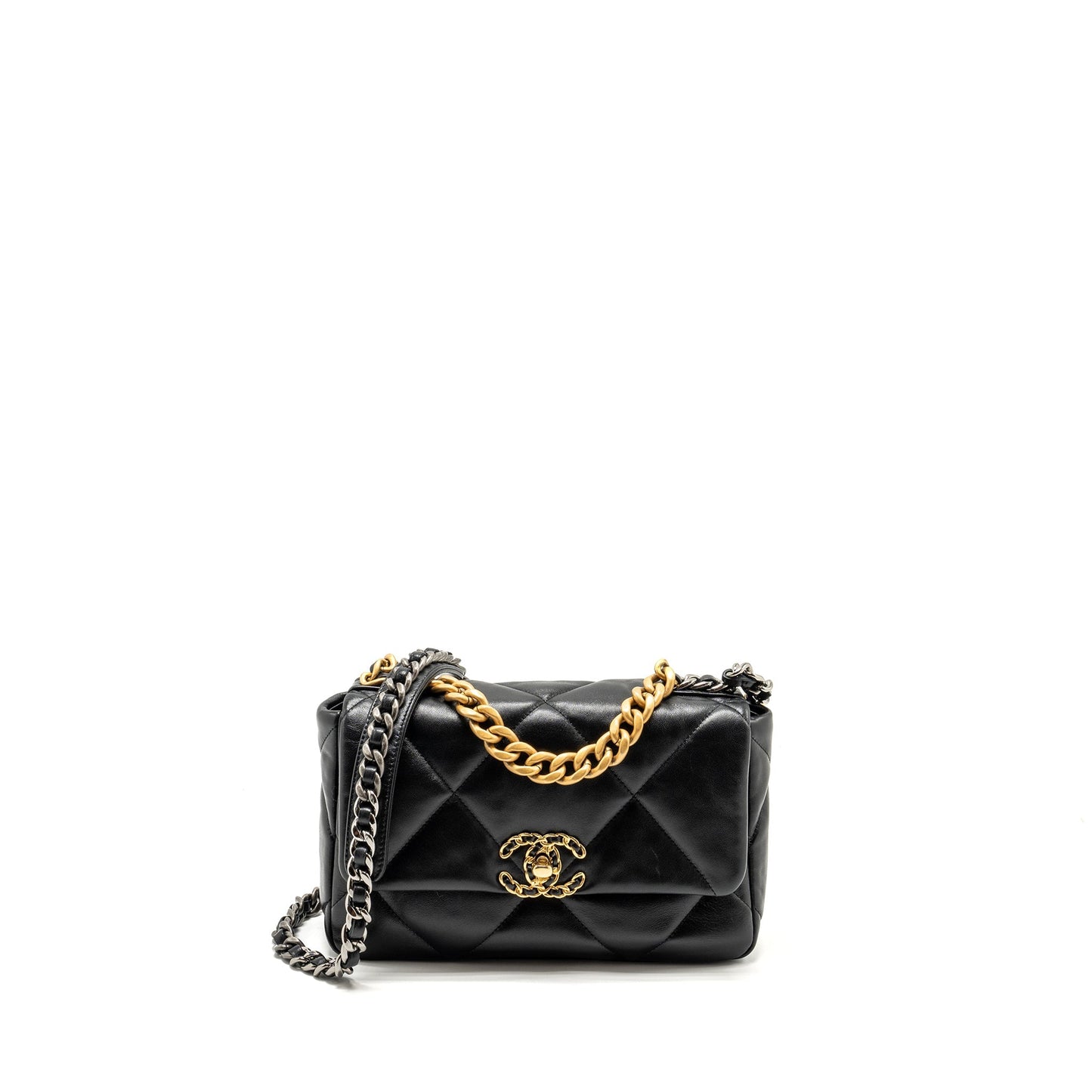 Chanel 19 Lambskin Hardware Microchip Multicolour Black Small Handbag Microchip 6