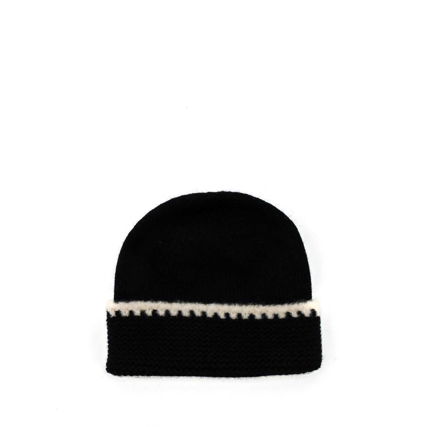 Chanel 23A cashmere beanie hat Black White