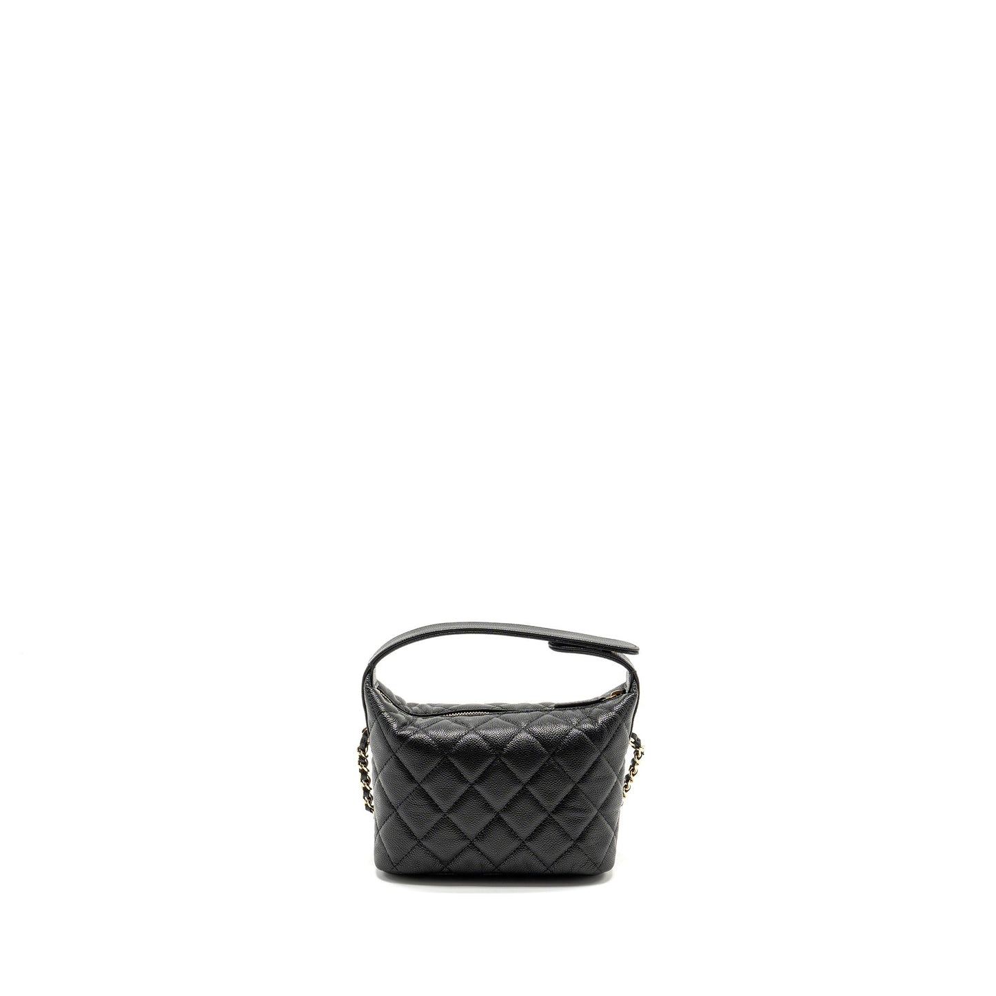 Chanel 25C Quilted Hobo Caviar LGHW Microchip Black Shoulder Bag