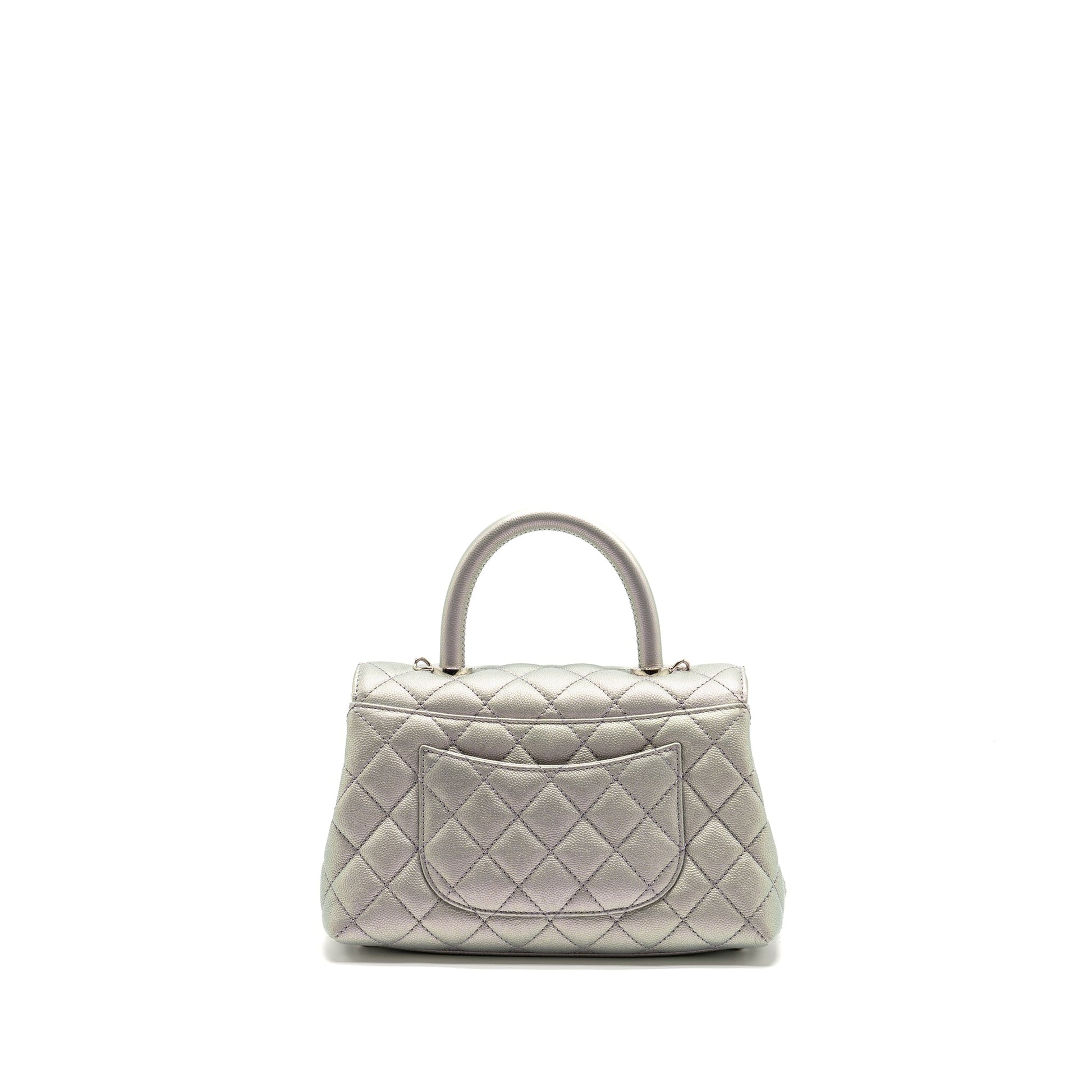 Chanel Coco Handle Caviar Iridescent Light Hardware Multicolour Blue Small Handbag