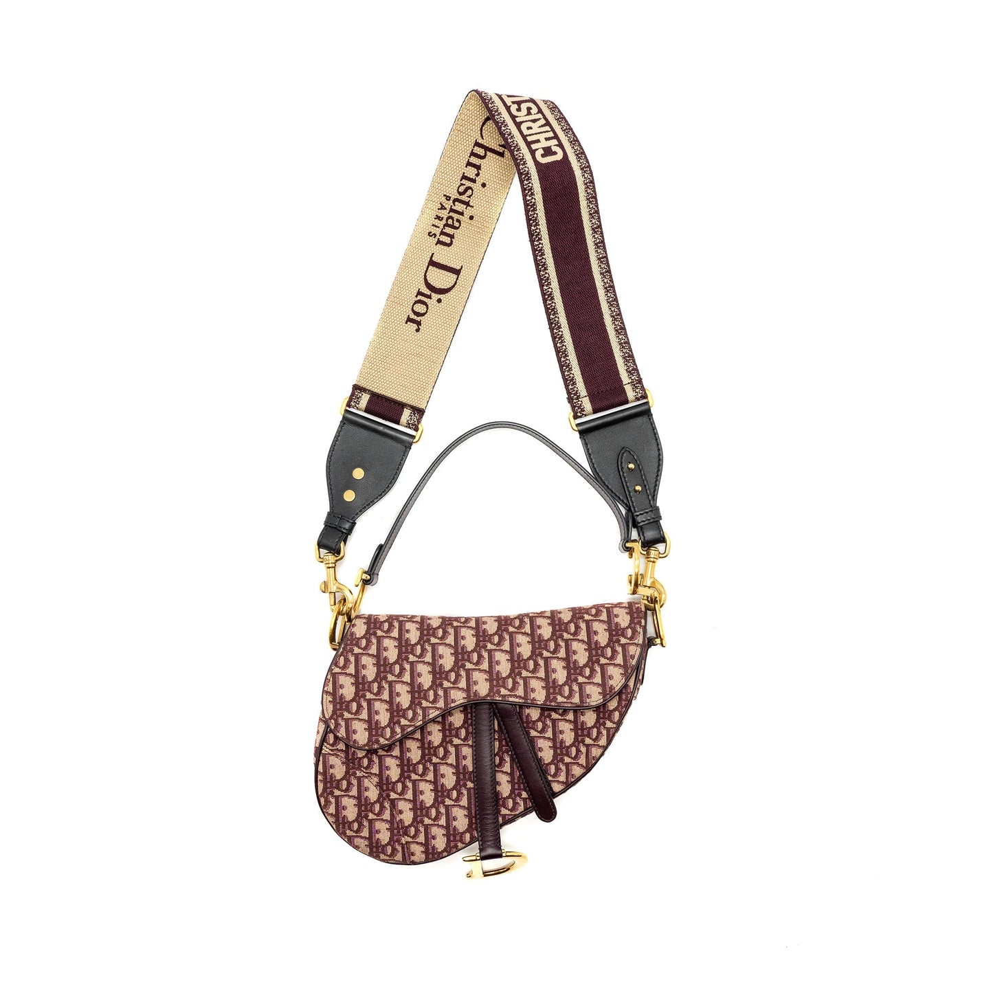Dior Saddle Purse Oblique Embroidery With An Extra Red Medium Travel Bag