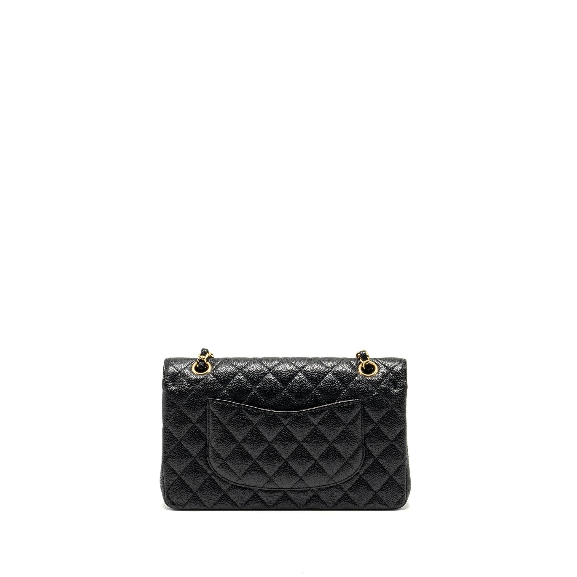 Chanel classic Double flap caviar GHW Black Shoulder Bag Ghw 18
