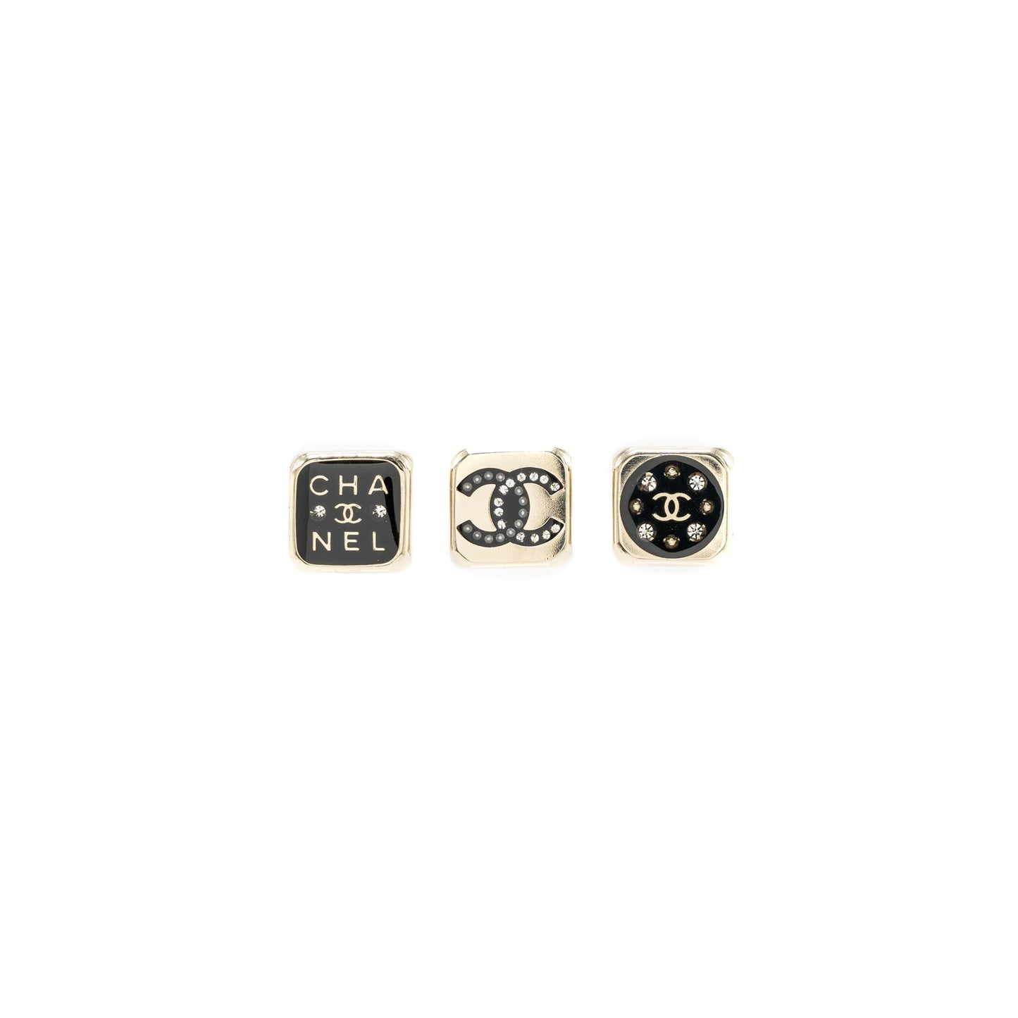 Chanel 3 Pins Square Brooch LGHW Handbag