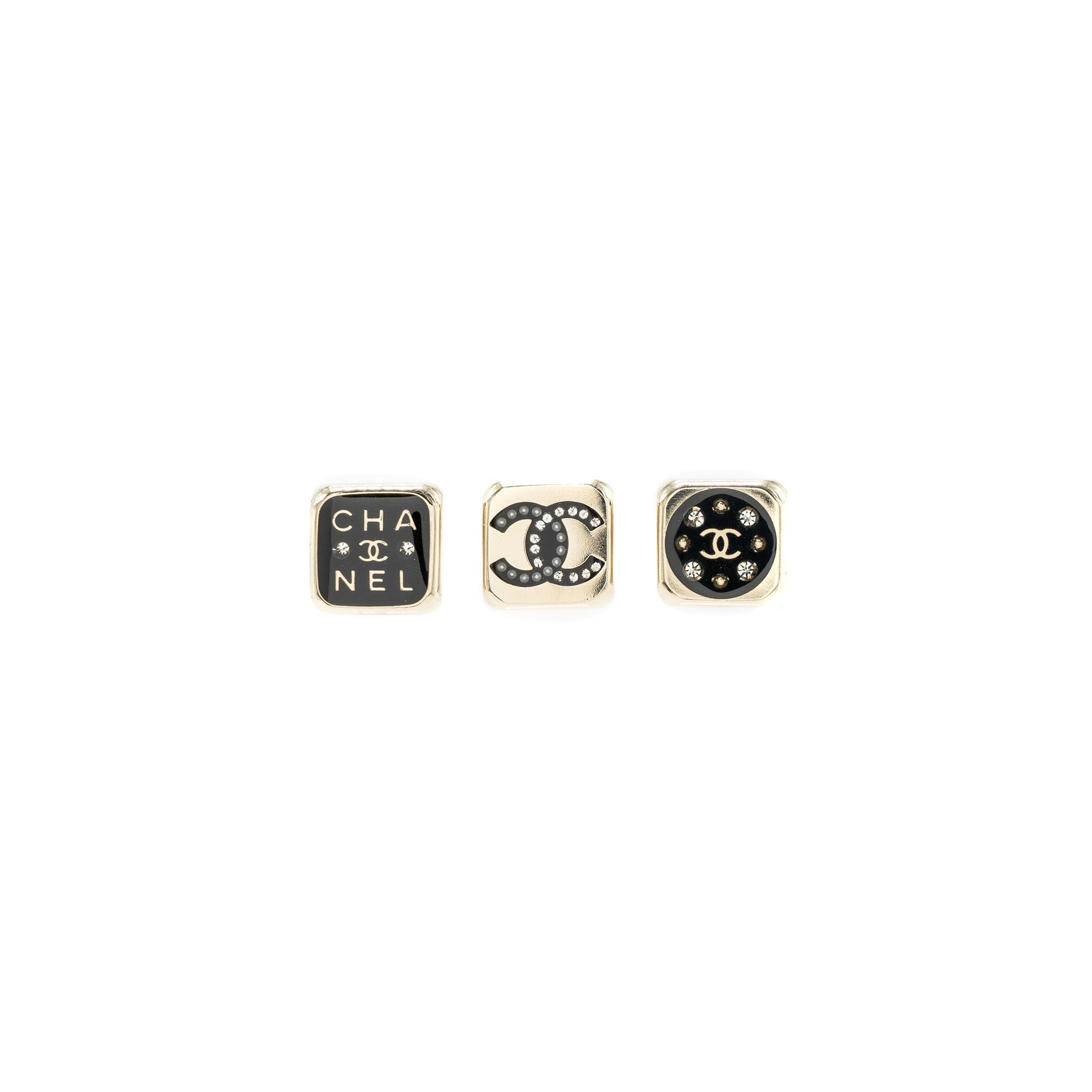 Chanel 3 Pins Square Brooch LGHW Handbag