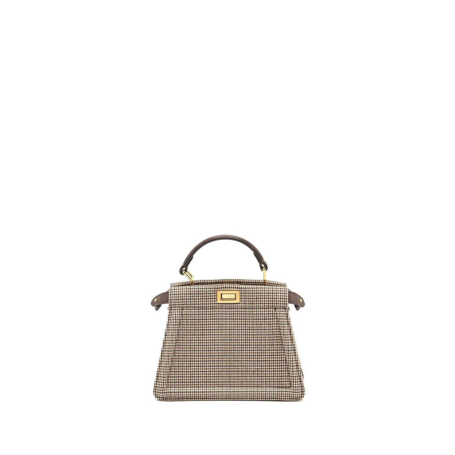 Fendi Peekaboo Iseeu Petite Fabric Multicolour Handbag Brown Mini Travel Bag