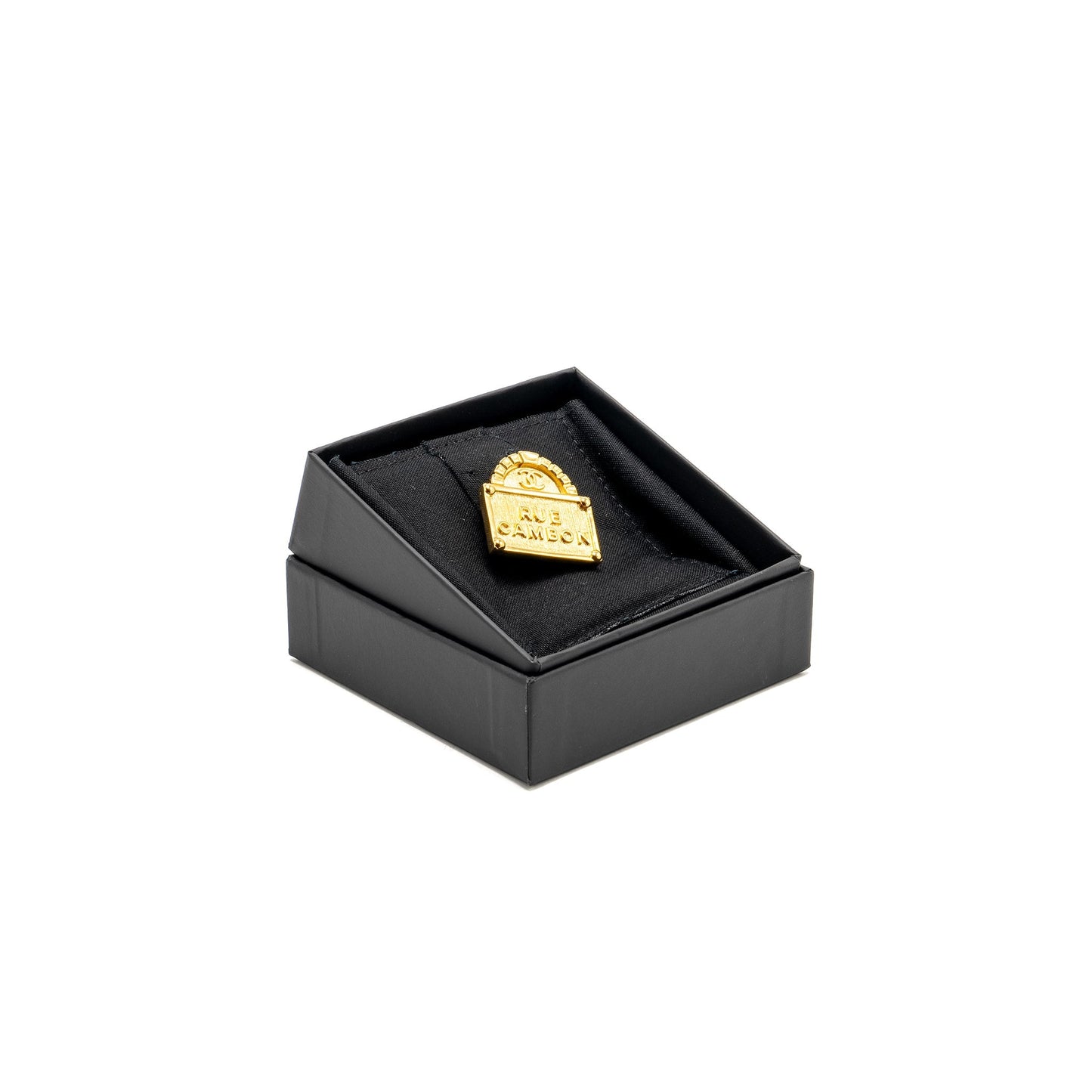 Chanel Rue Cambon CC Logo Brooch Tone Gold Handbag