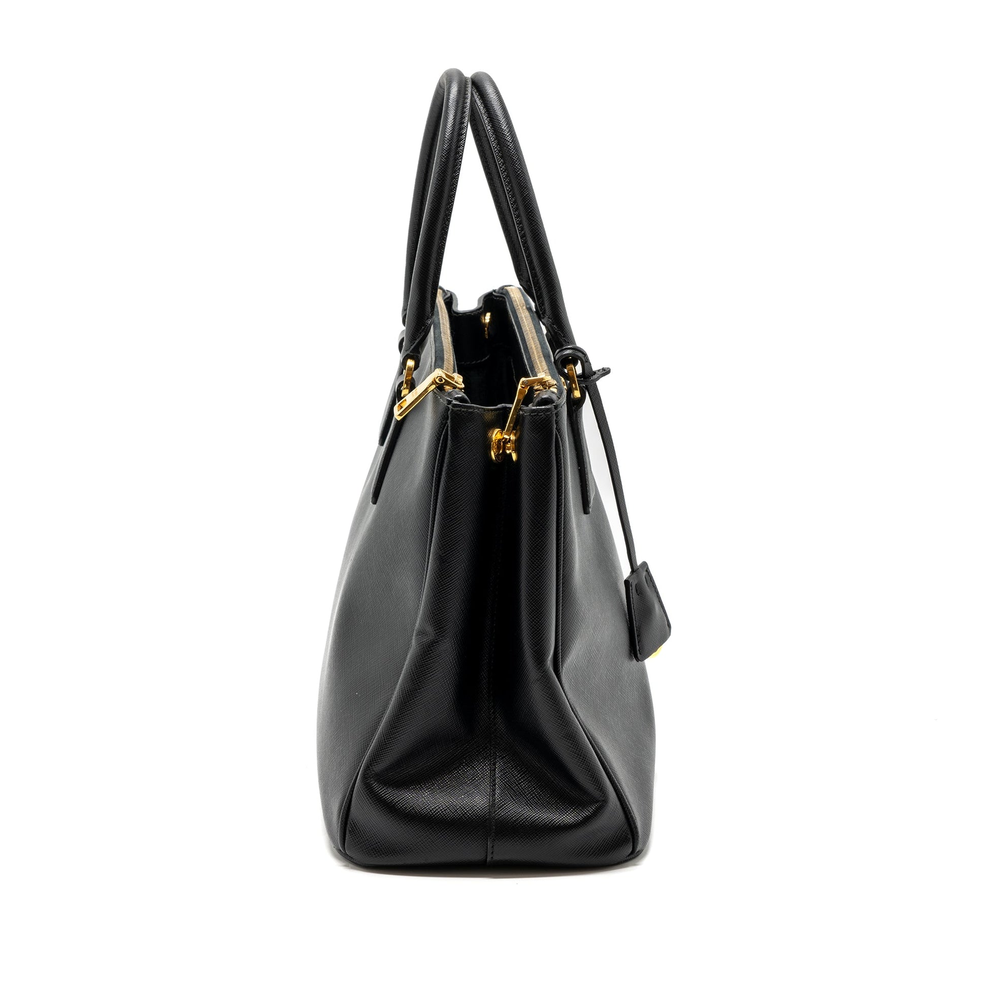 Prada Galleria Saffiano Tote Purse Calfskin Handbag Black Tote Bag