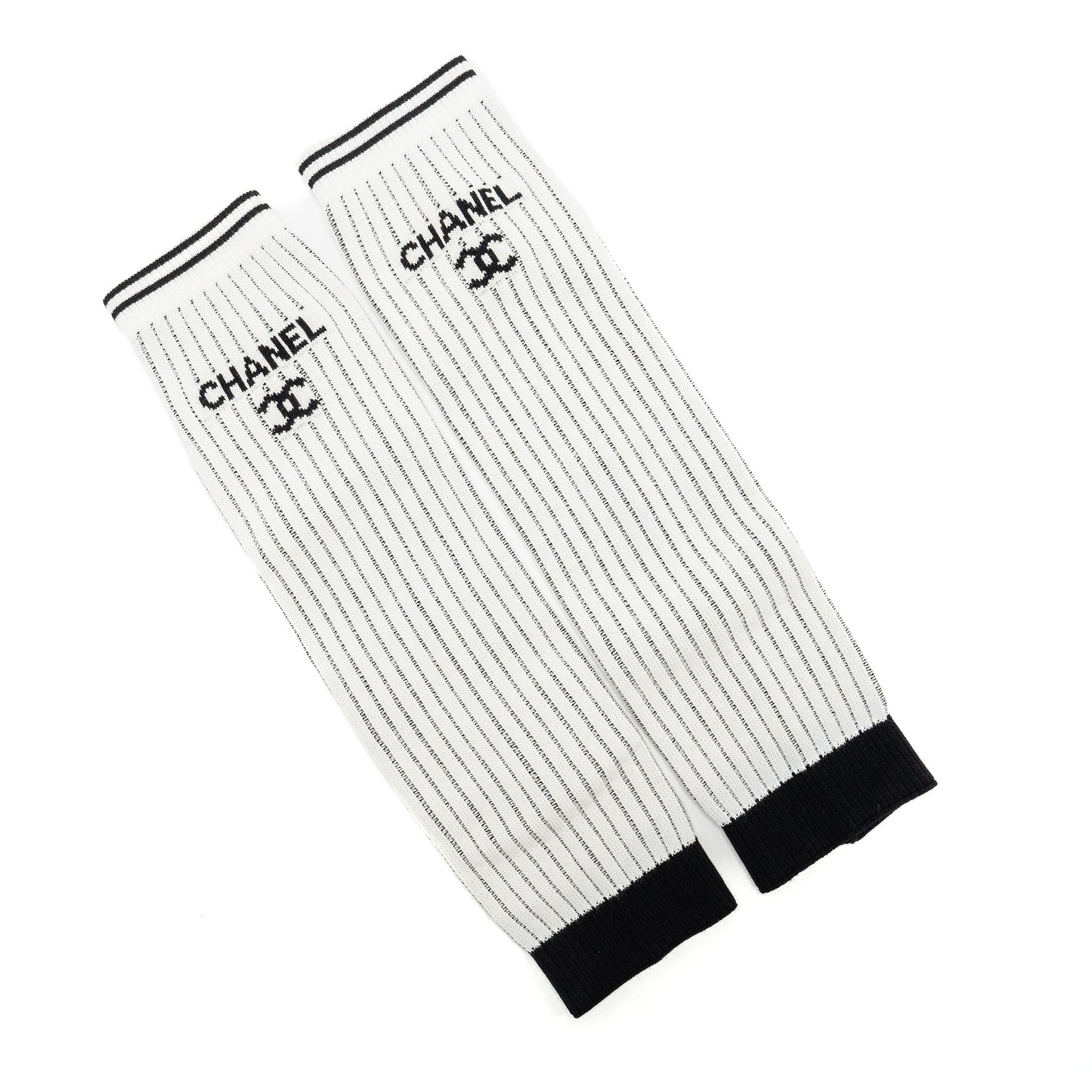 Chanel 24c CC Logo Gaiters Leg Warmers White Handbag