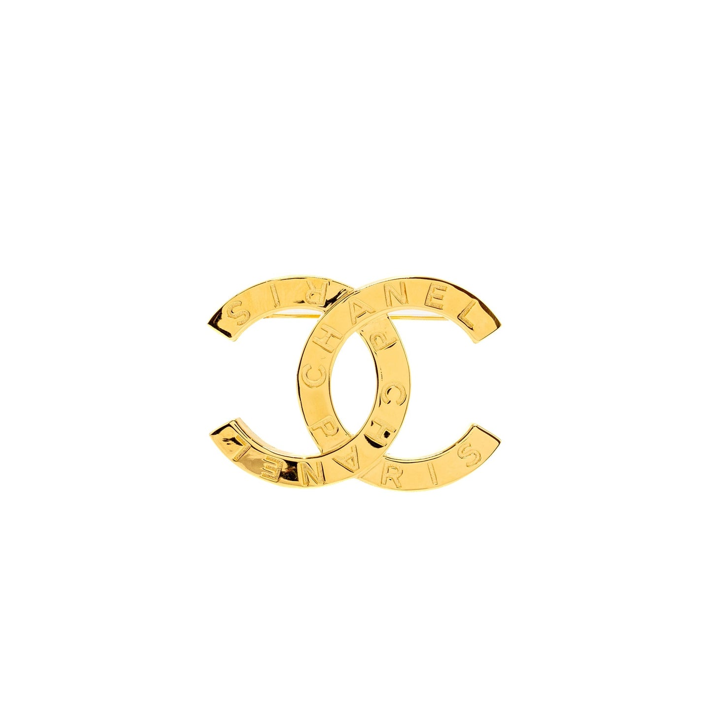 Chanel CC logo letter brooch tone Gold Handbag