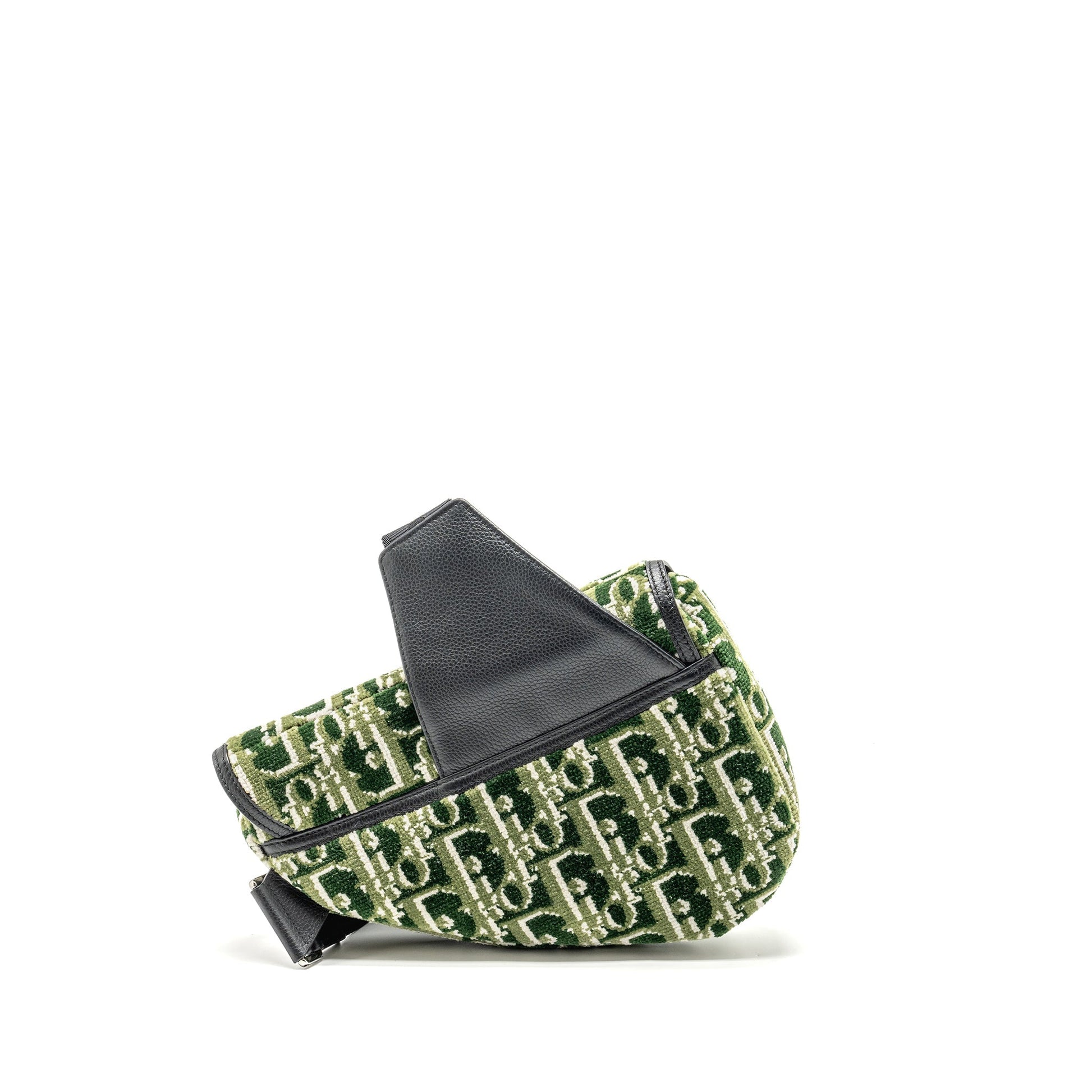 Dior MenâS Saddle Purse Fabric Oblique Handbag Green Travel Bag