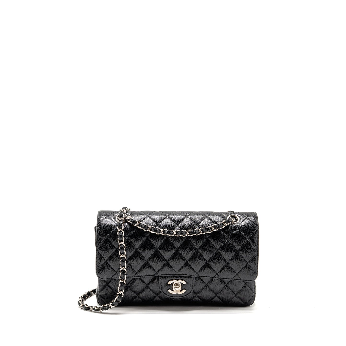 Chanel Classic Double Flap CAVIAR SHW Black Shoulder Bag Shw 2