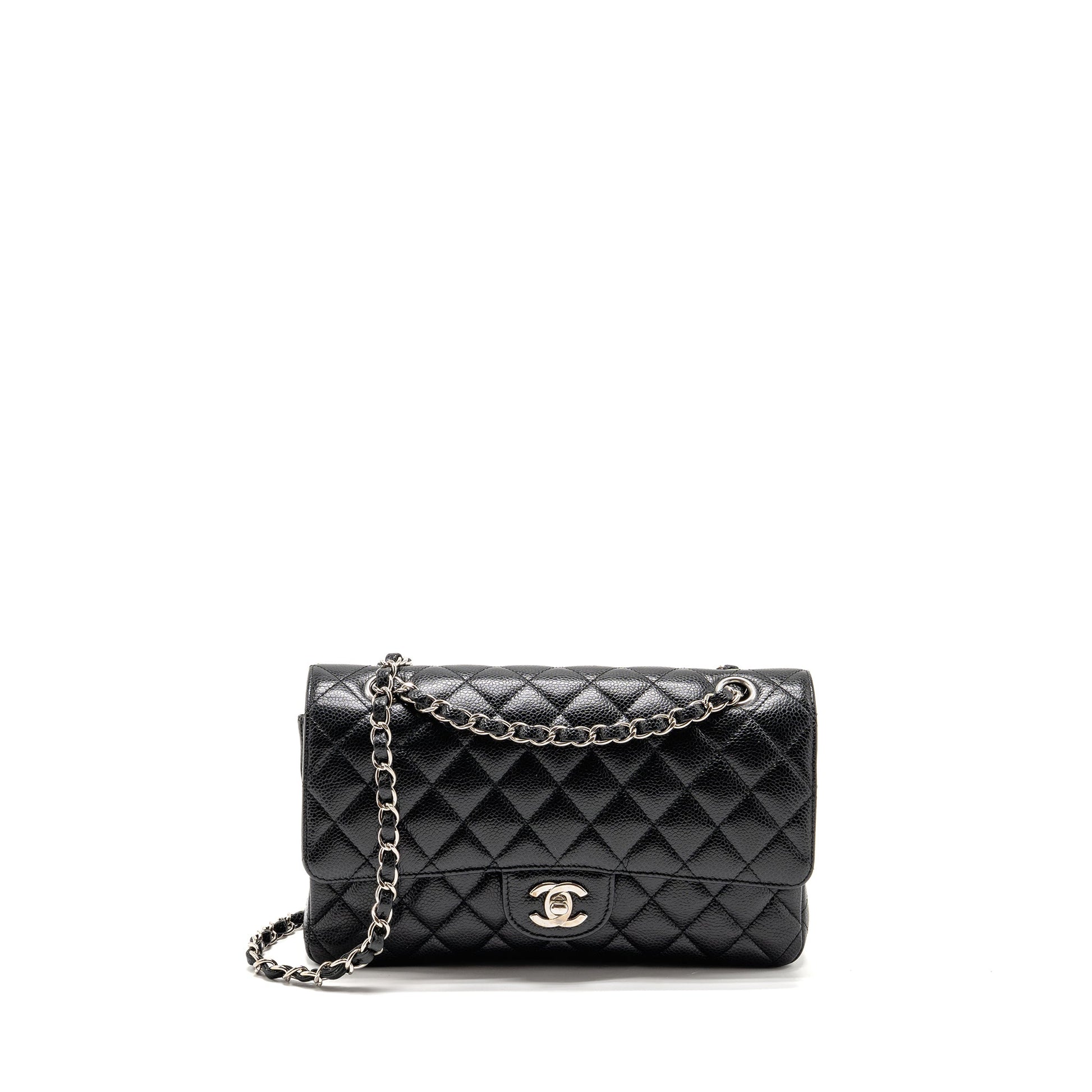 Chanel Classic Double Flap CAVIAR SHW Black Shoulder Bag Shw 2
