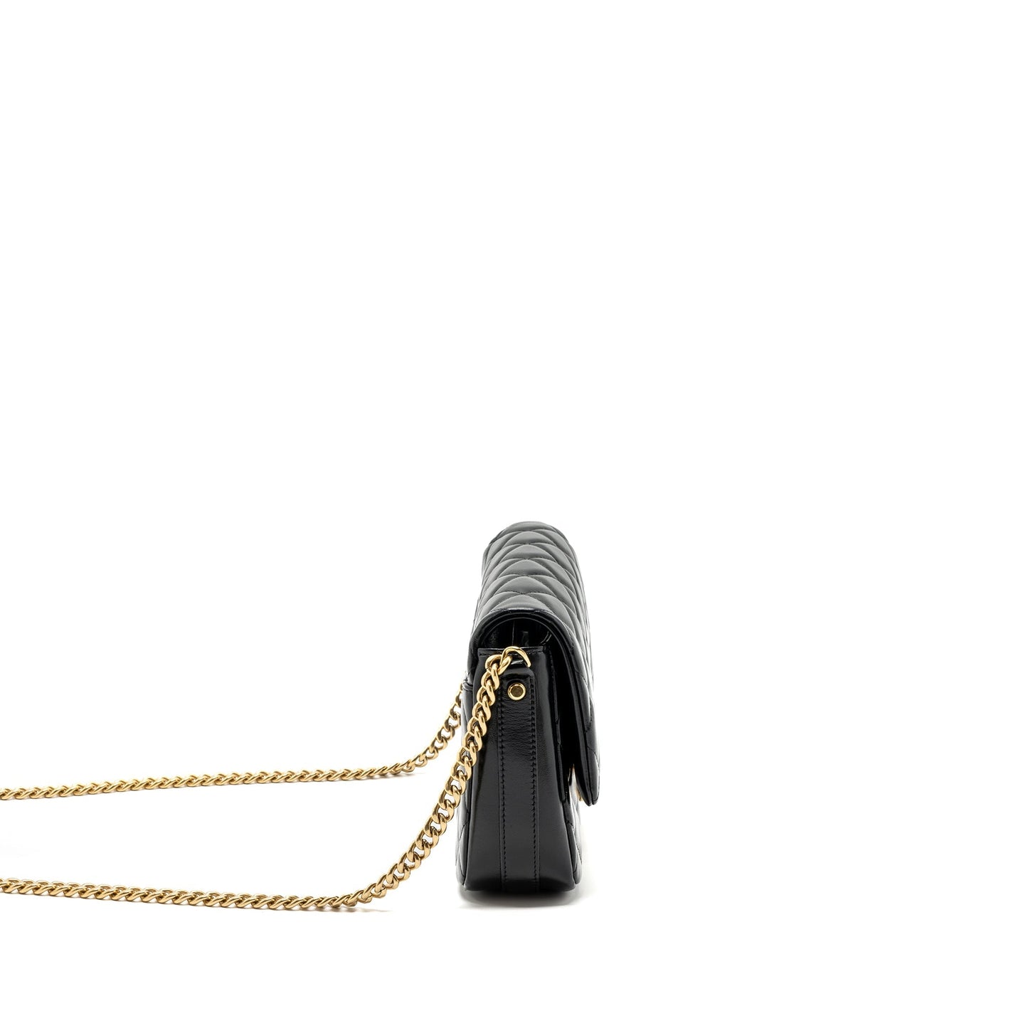Chanel Giant CC Logo Flap Lambskin GHW Black Shoulder Bag