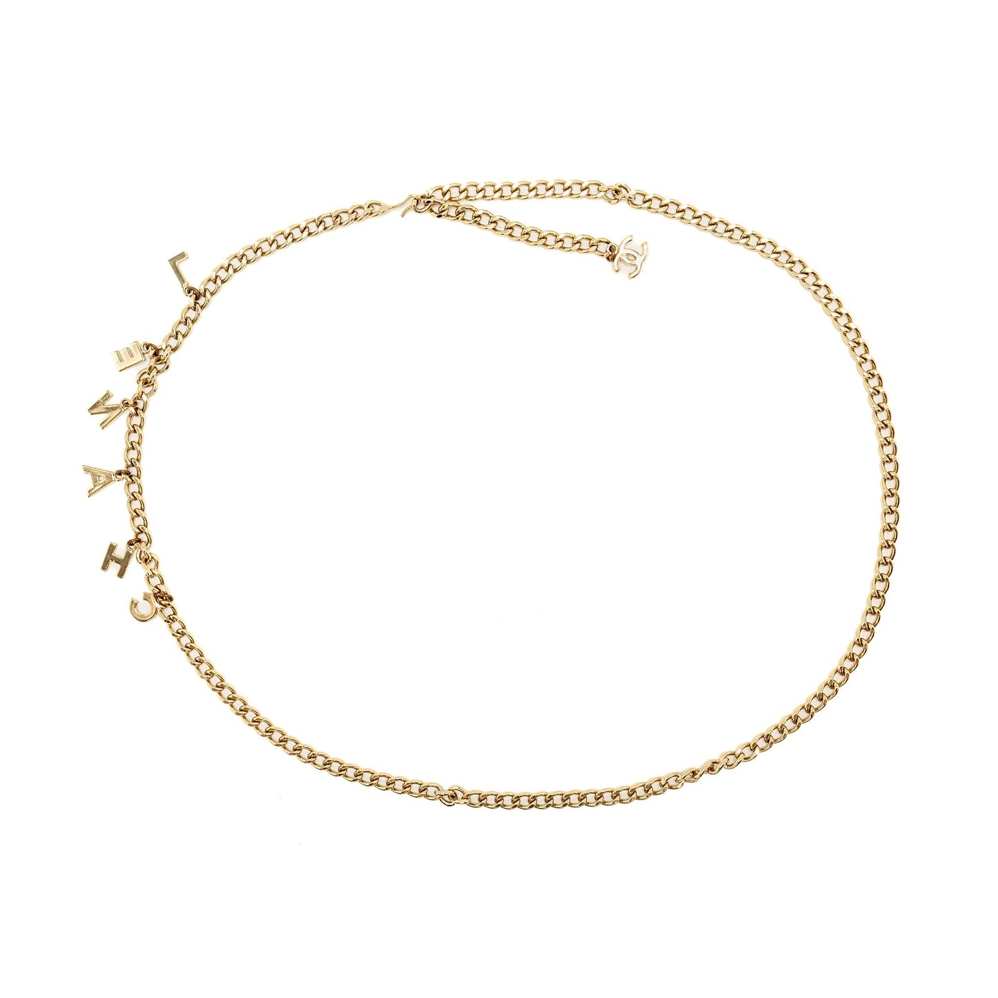 Chanel Letter Belt Light Tone Gold
