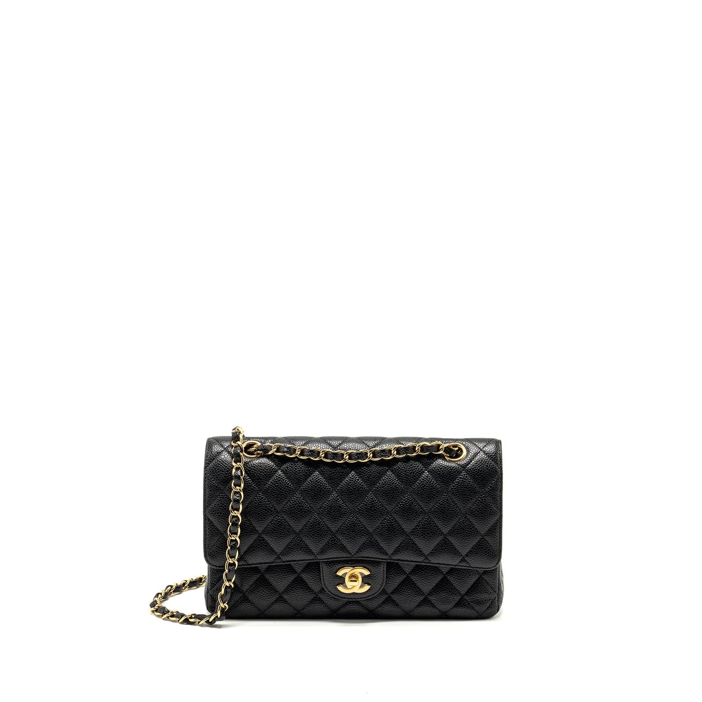 Chanel classic Double flap caviar GHW Black Shoulder Bag Ghw 18