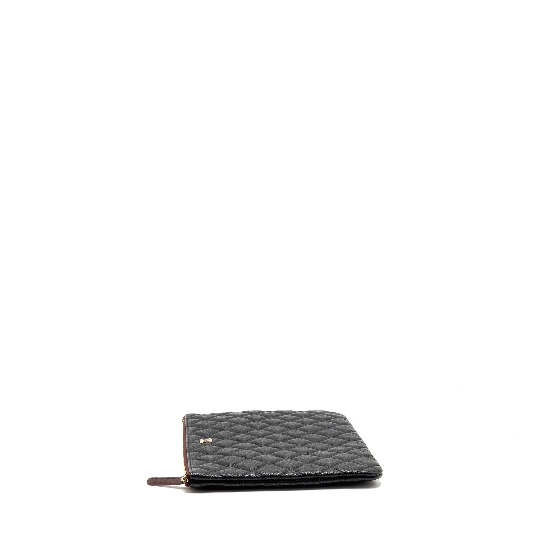 Chanel Classic O- Caviar GHW Black Clutch Bag