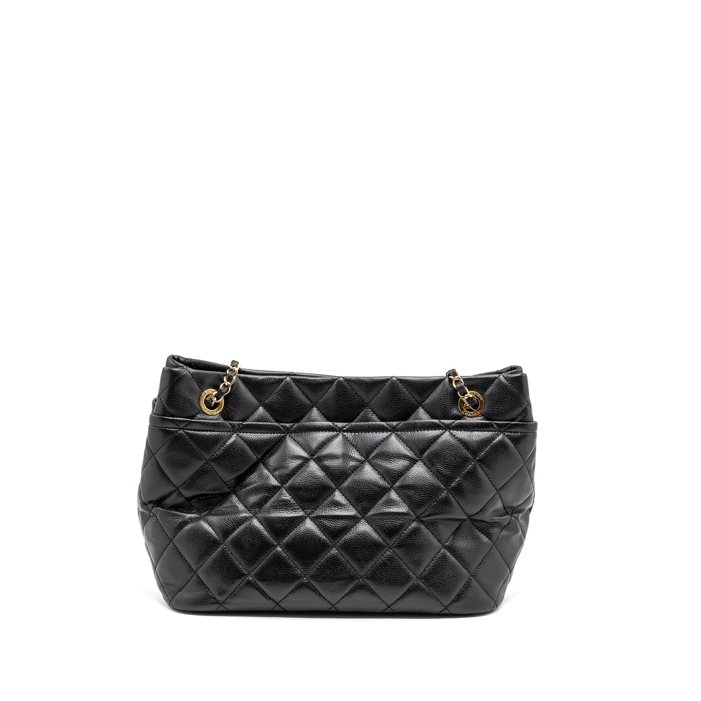 Chanel quilted shopping caviar GHW Black Shoulder Bag