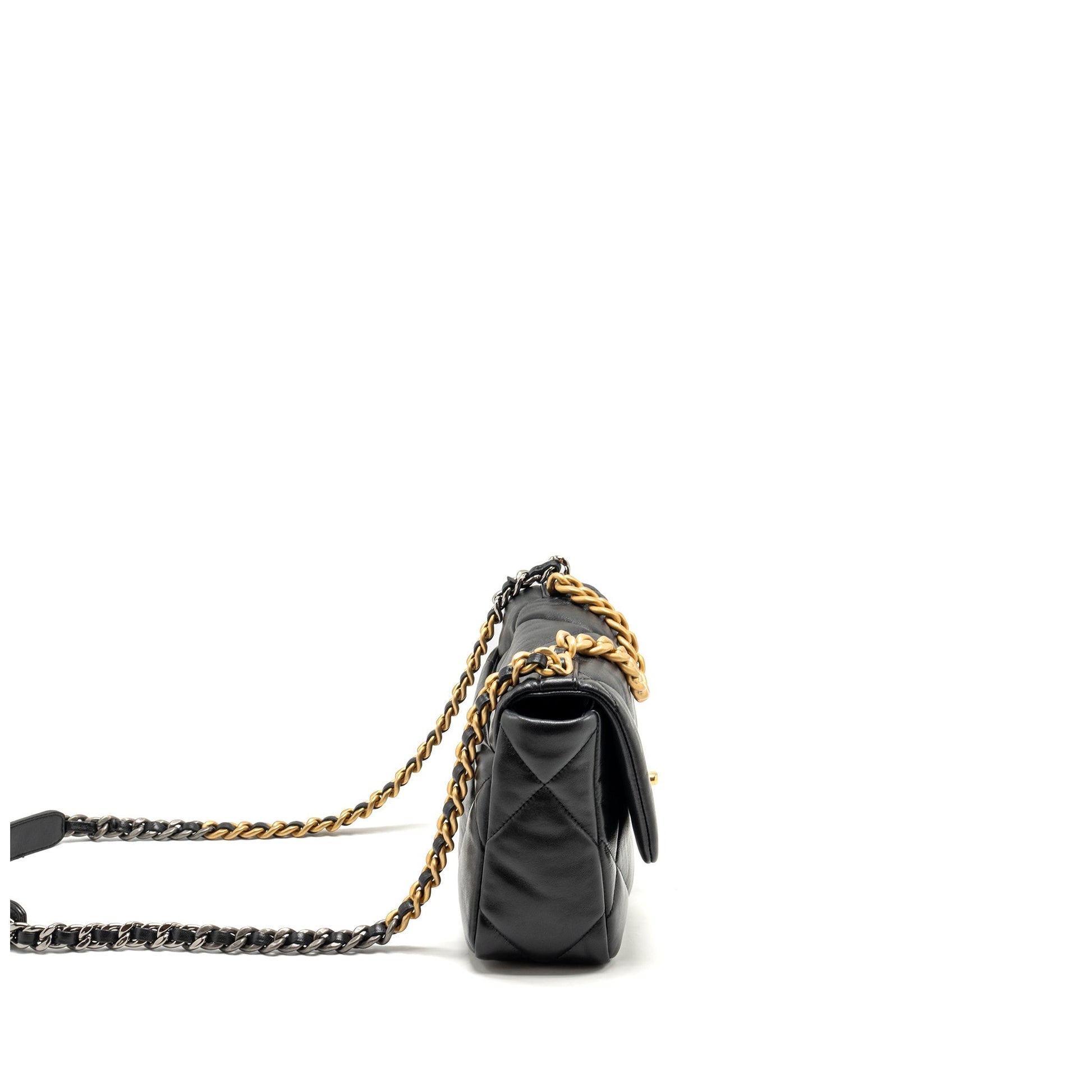 Chanel 19 Lambskin Hardware Microchip Multicolour Black Small Handbag Microchip 6
