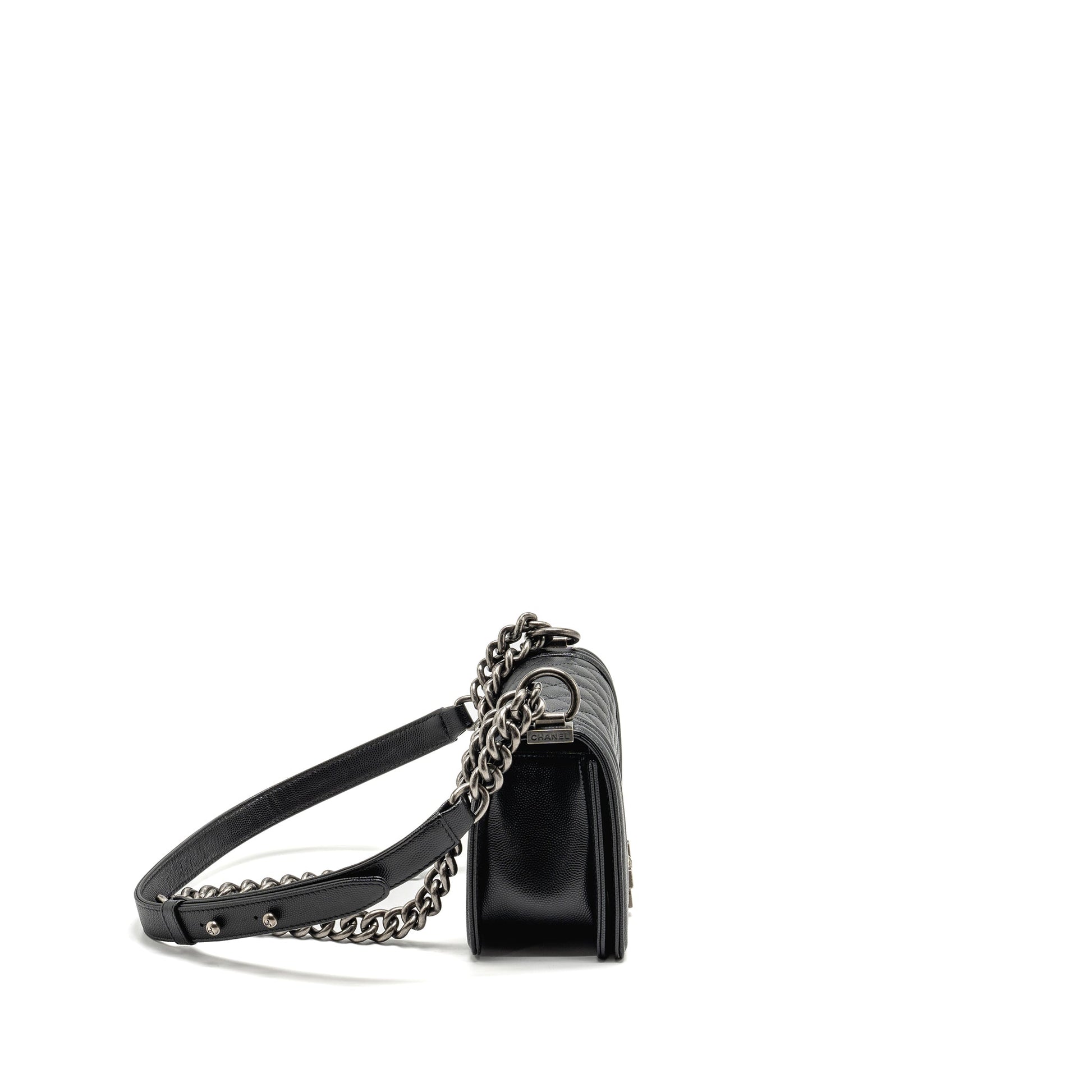 Chanel Boy Caviar SHW Microchip Black Small Handbag 2 Feb