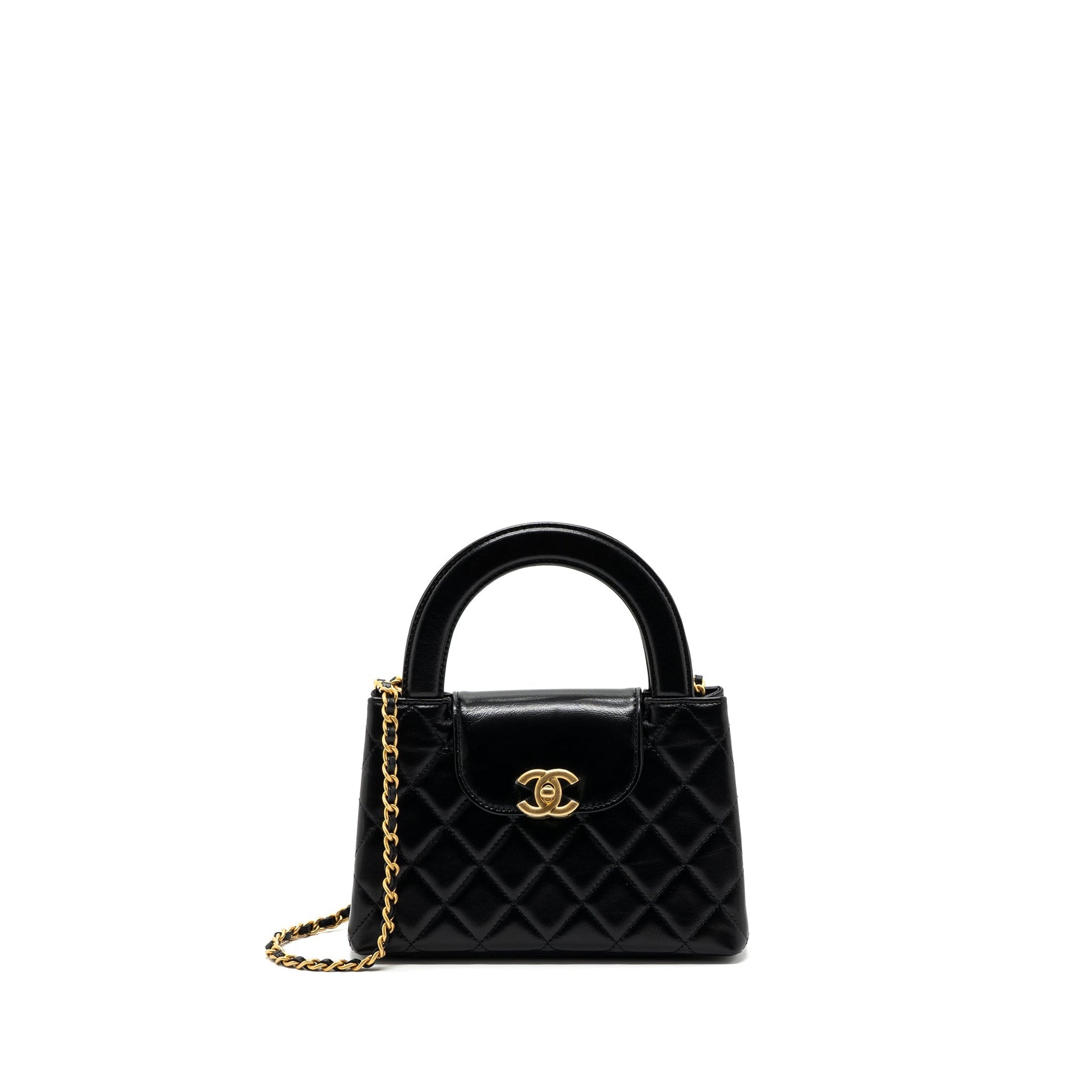 Chanel 23k Shopping Calfskin Brushed GHW Microchip Black Tote Bag Ghwmicrochip 1