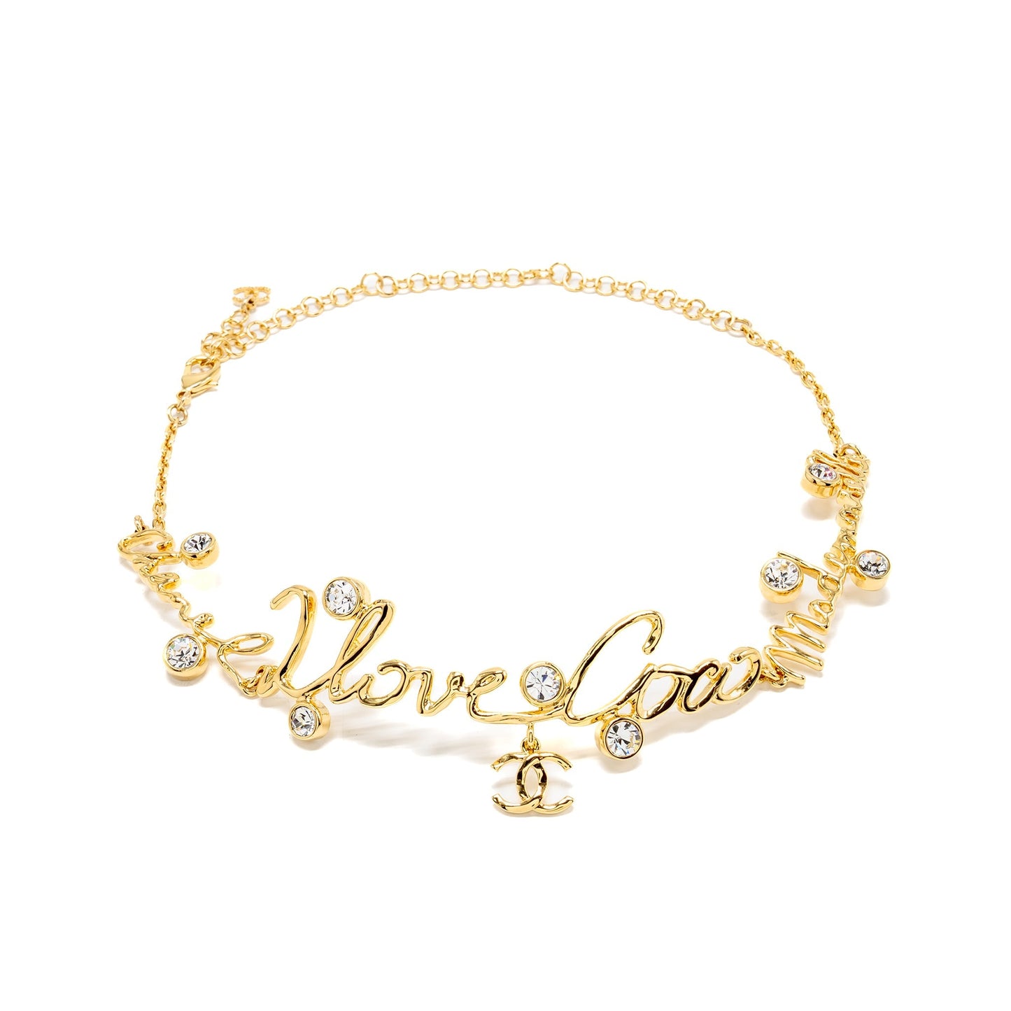 Chanel i love coco letter chocker tone Gold Handbag