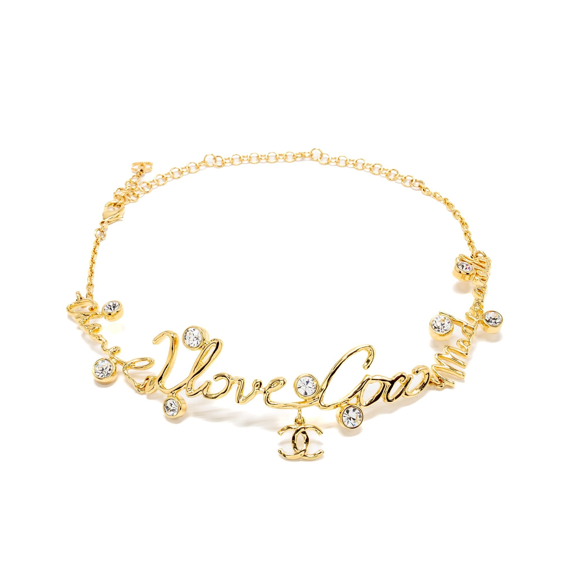 Chanel i love coco letter chocker tone Gold Handbag