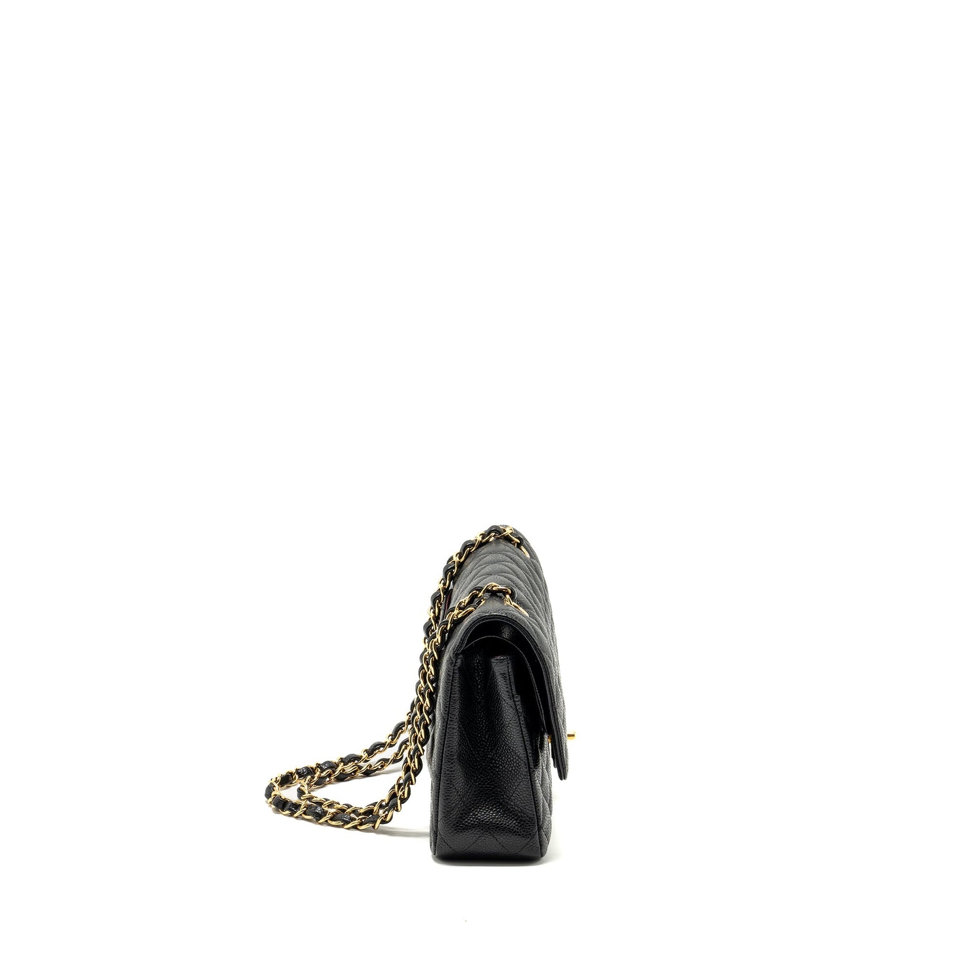 Chanel classic Double flap caviar GHW Black Shoulder Bag Ghw 18