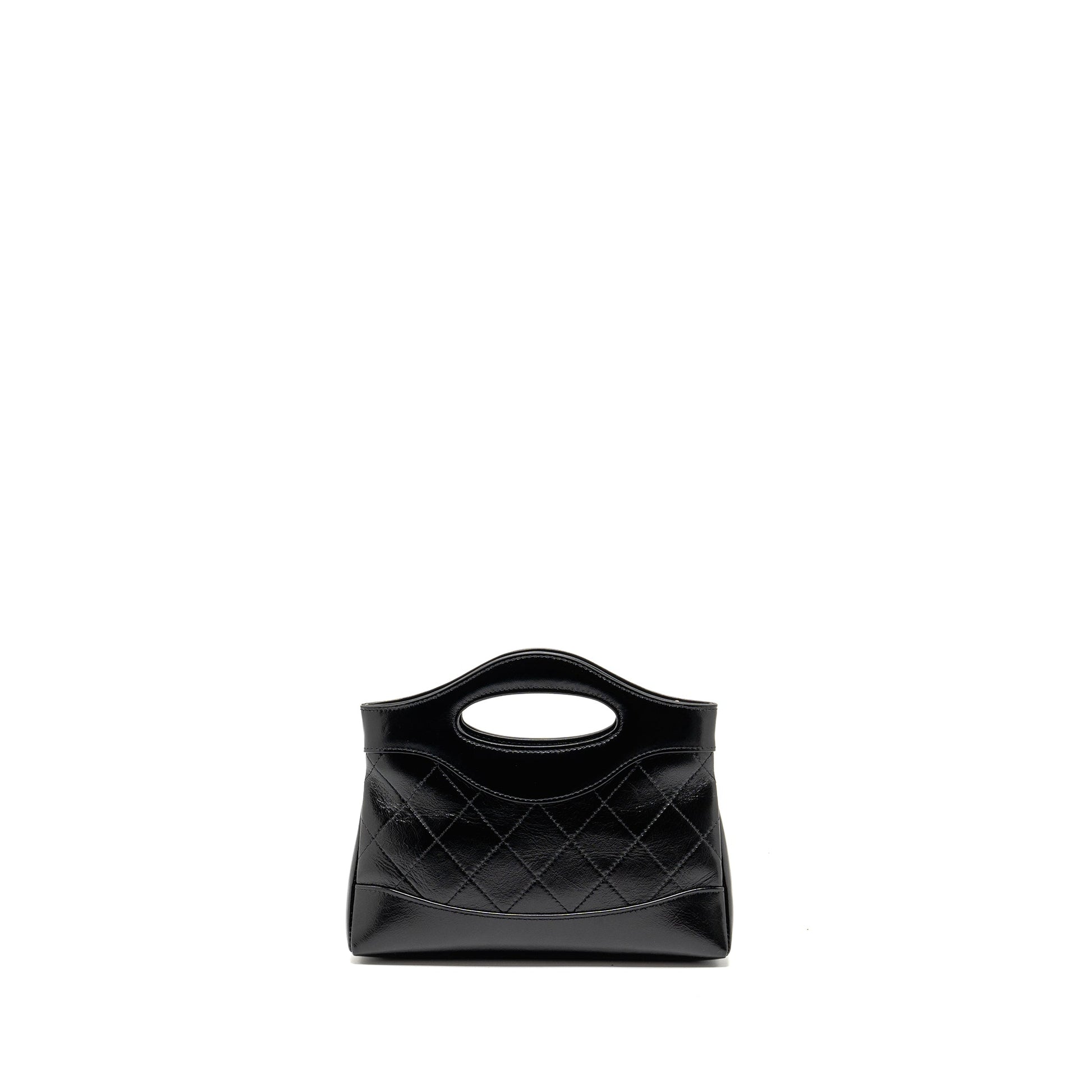 Chanel 24c 31 Shiny Calfskin LGHW Microchip Black Clutch Bag Microchip 1