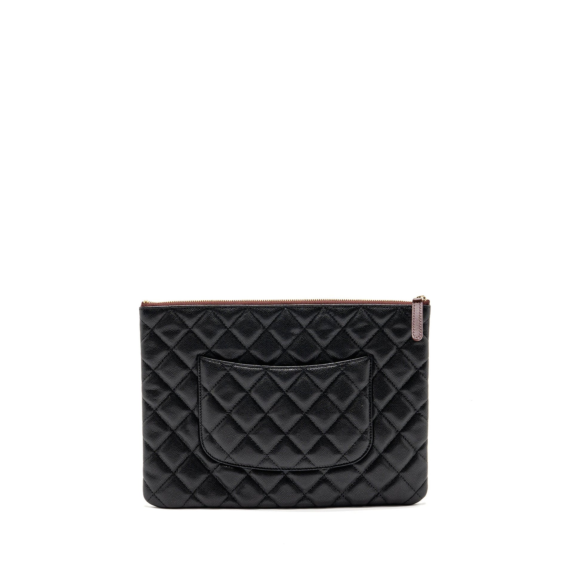 Chanel Classic O- Caviar GHW Black Clutch Bag