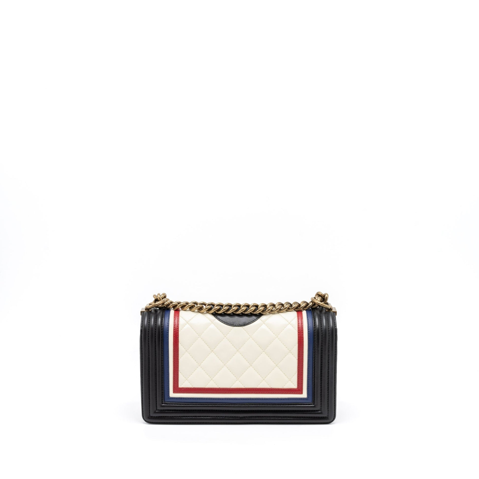 Chanel Boy Lambskin Ruthenium Hardware Multicolour Handbag