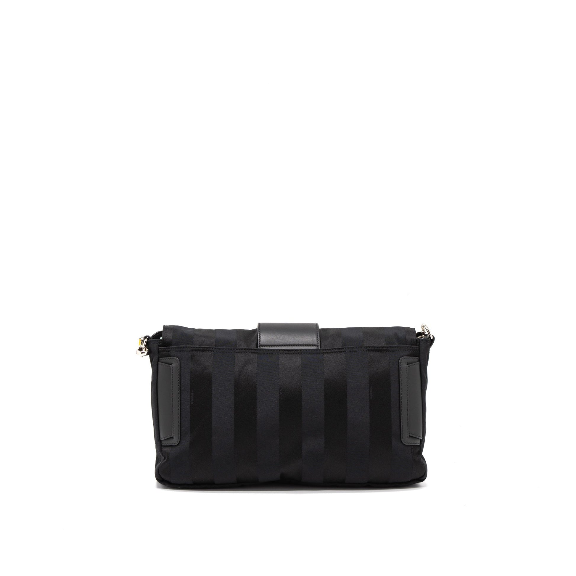 Fendi 20Fw Baguette Purse Leather Nylon Black Shoulder Bag