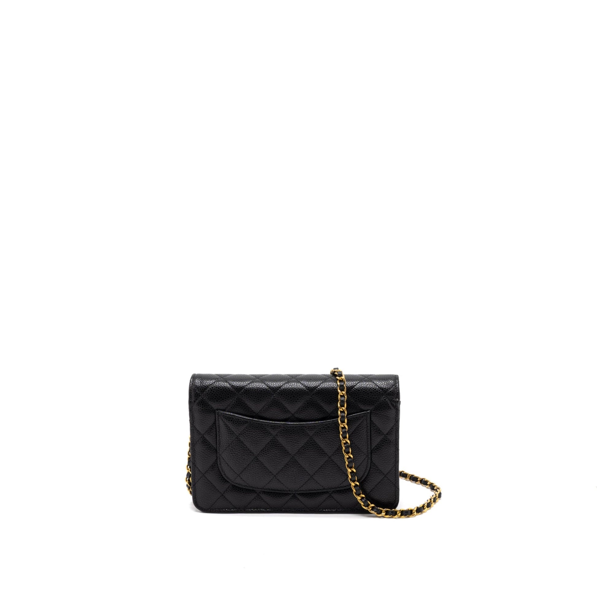 Chanel Classic on Caviar GHW Microchip Black Wallet Case Ghw Microchip