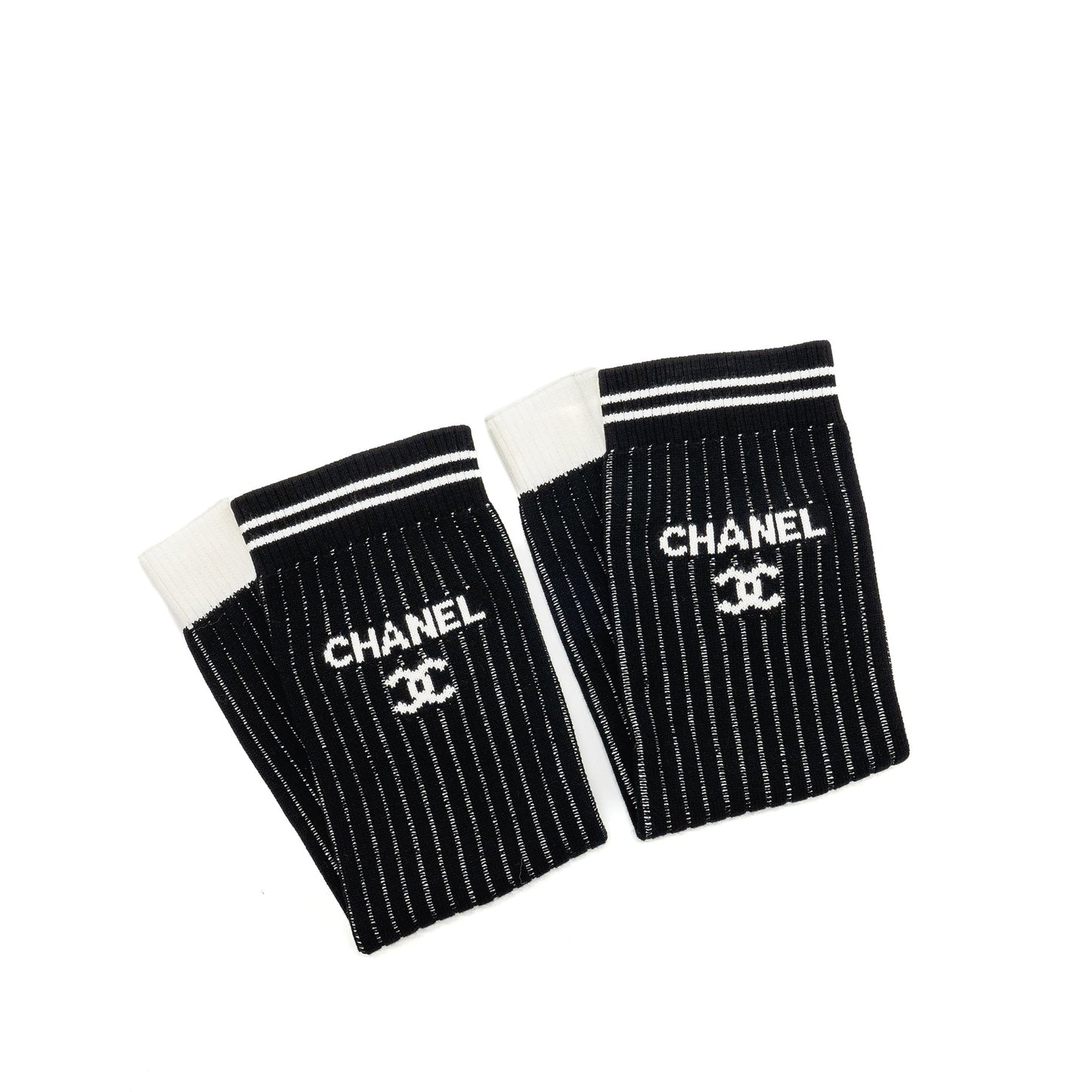 Chanel 24c CC Logo Gaiters Leg Warmers Black Handbag