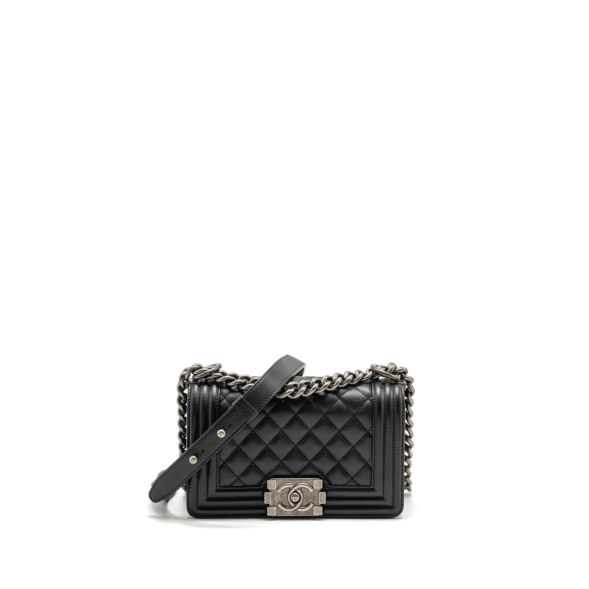 Chanel Boy Caviar SHW Microchip Black Small Handbag 2 Feb