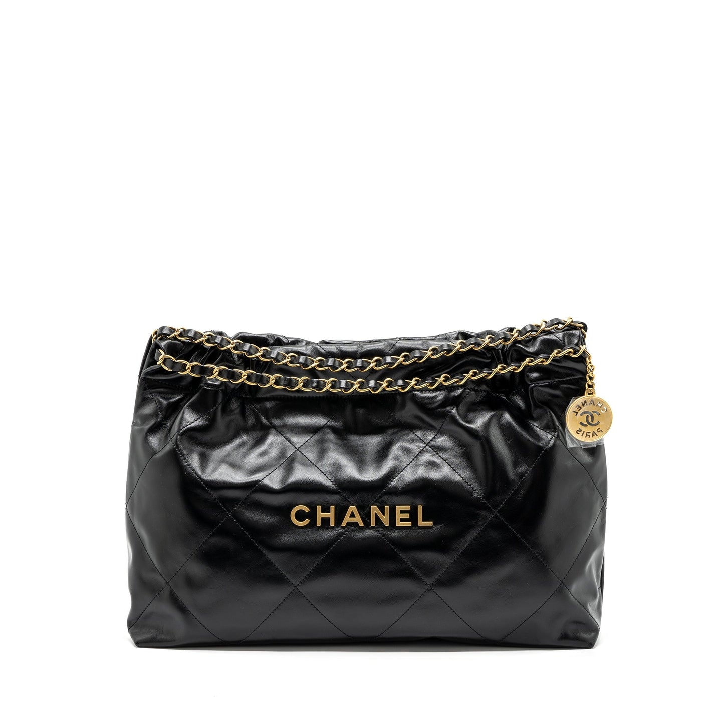 Chanel 24C 22 Calfskin GHW microchip Black Handbag
