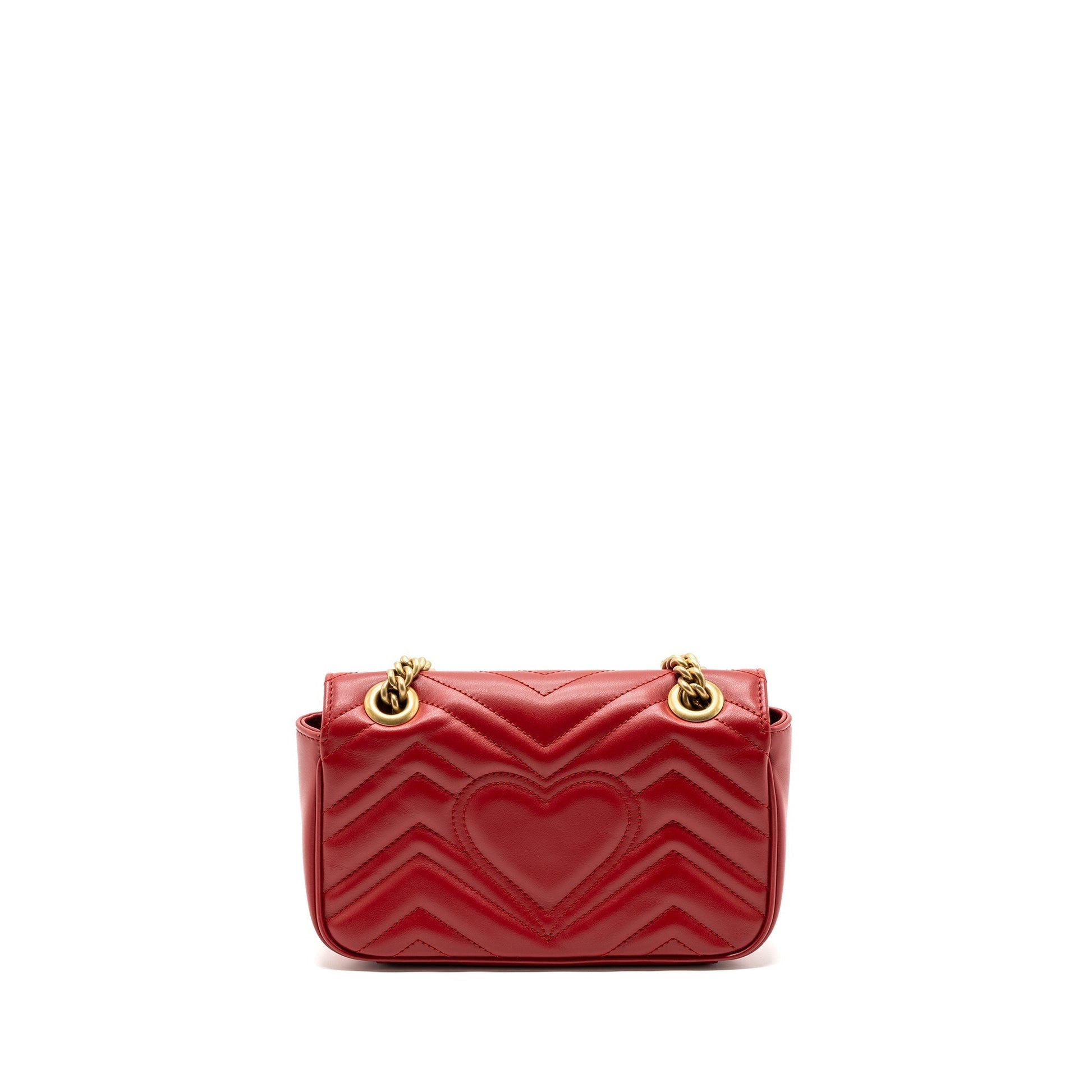 Gucci Marmont Shoulder Bag Calfskin Red Mini