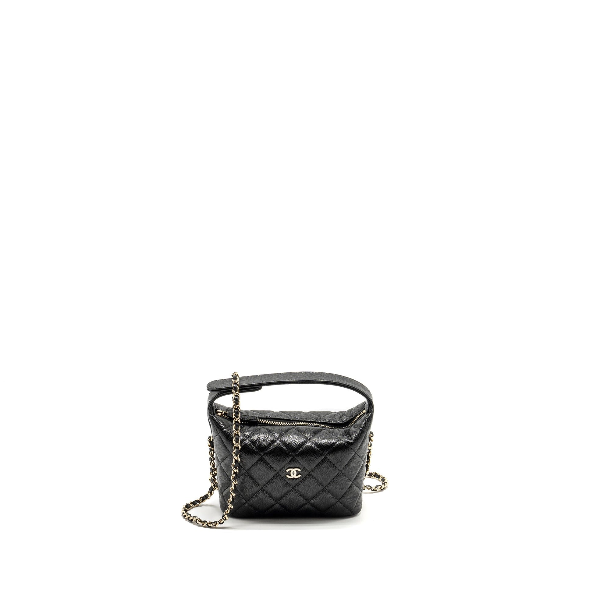 Chanel 25C Quilted Hobo Caviar LGHW Microchip Black Shoulder Bag