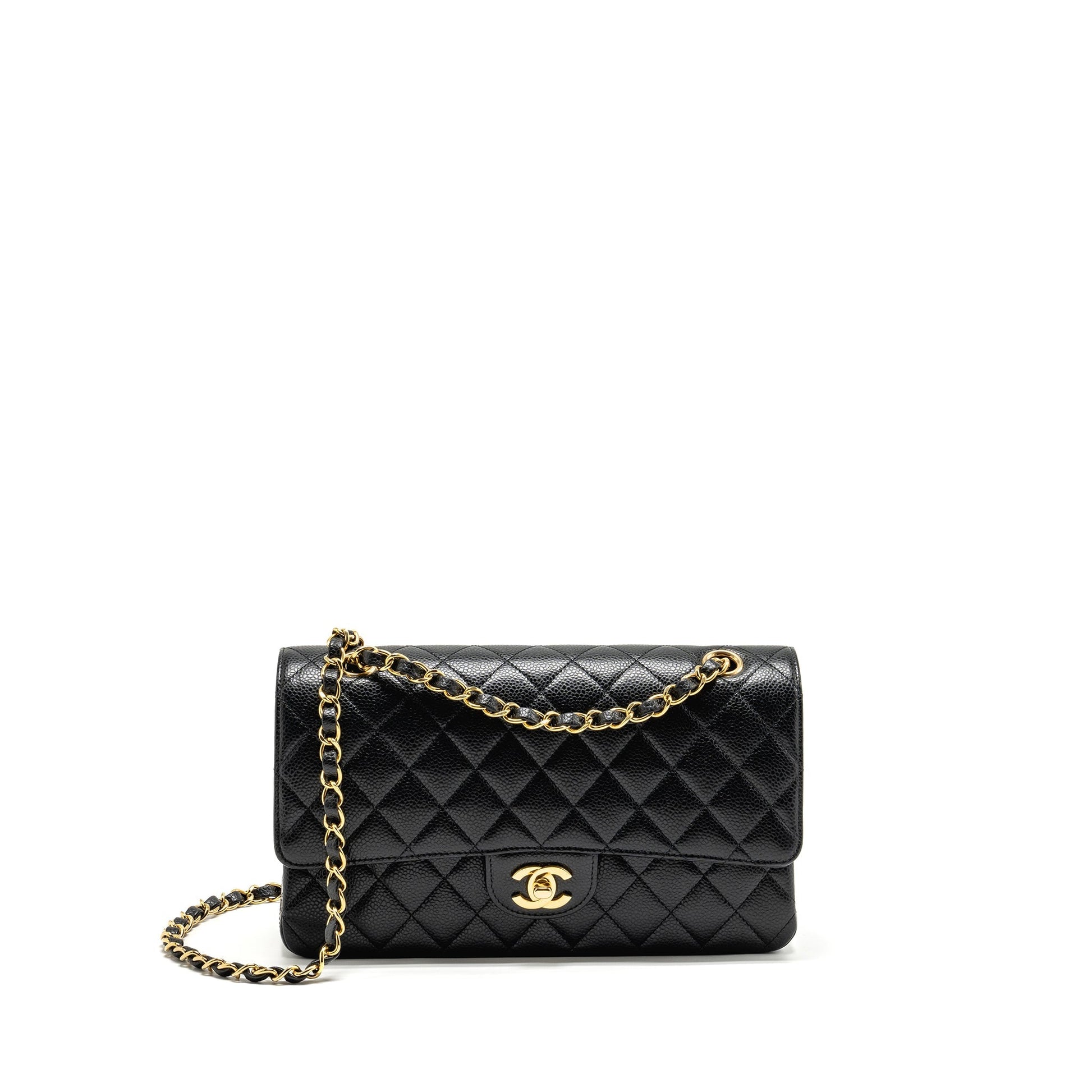 Chanel Classic Double Flap Caviar GHW Microchip Black Shoulder Bag Ghw Cgxha0G