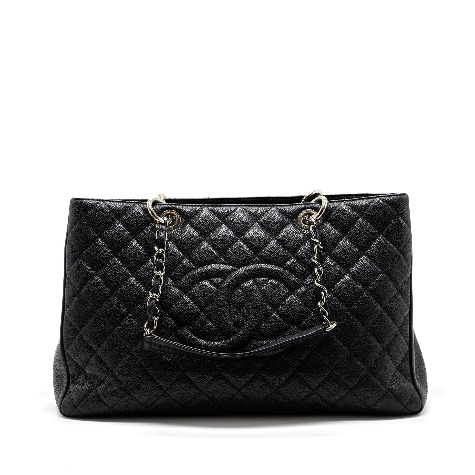 Chanel Grand Shopping XL Caviar SHW Black Tote Bag
