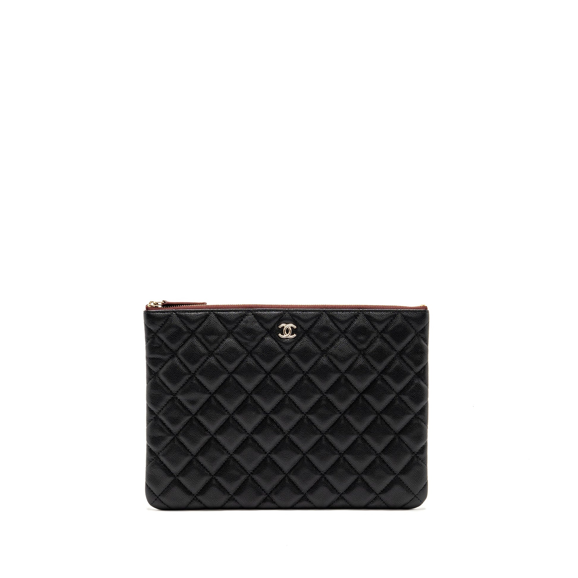 Chanel Classic O- Caviar GHW Black Clutch Bag