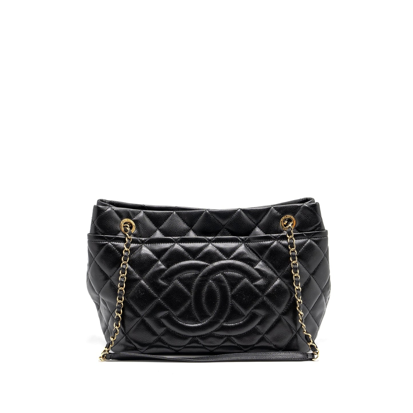 Chanel quilted shopping caviar GHW Black Shoulder Bag