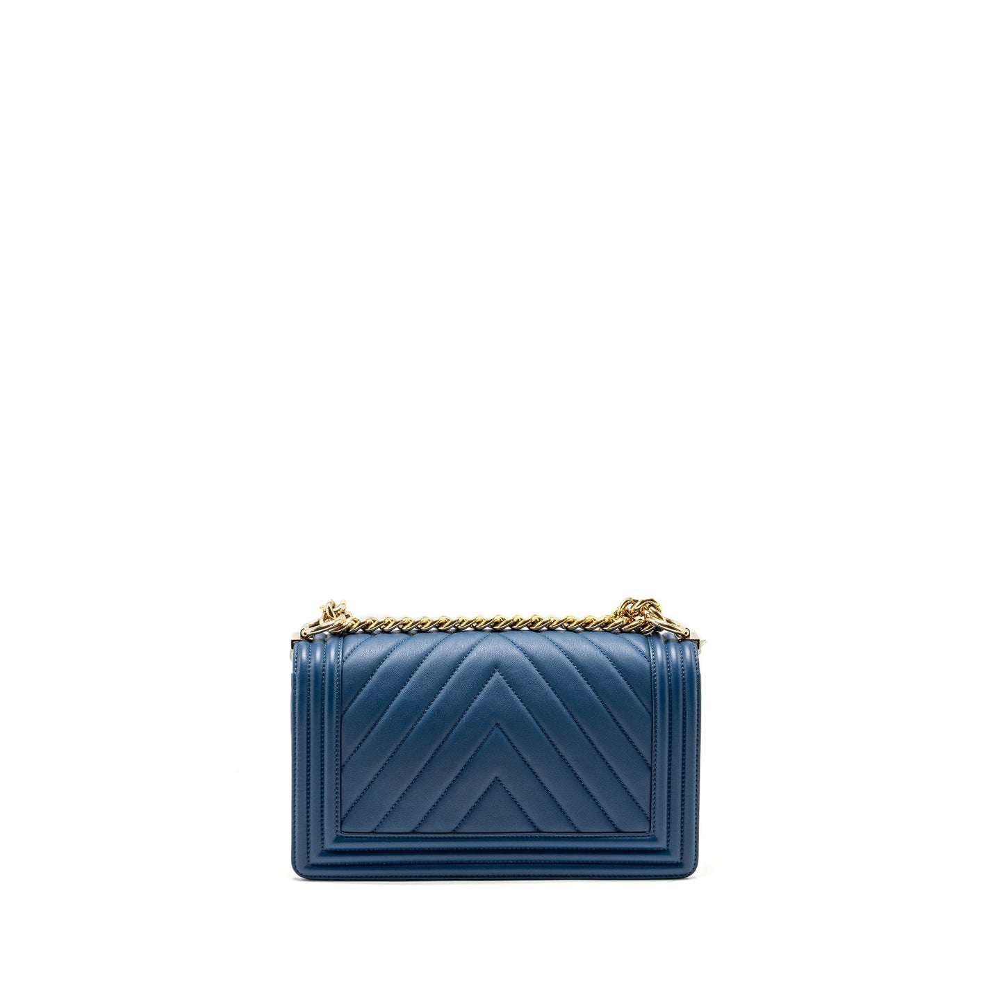 Chanel Chevron Boy Calfskin GHW Multicolour Black Blue Small Handbag