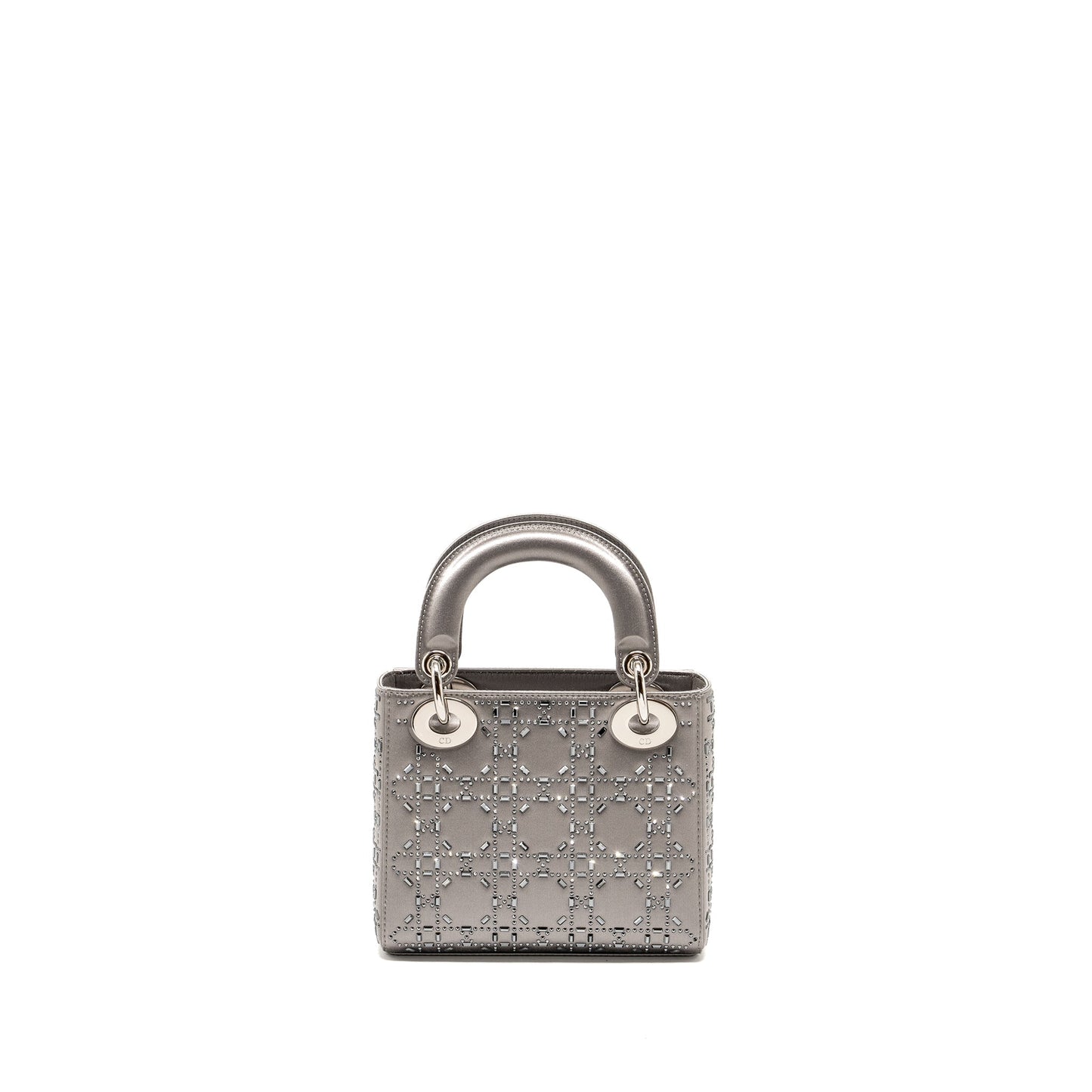 Dior Lady Stain Crystal Grey Handbag Mini Travel Bag