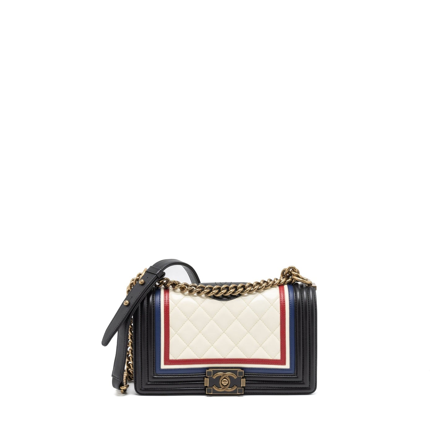 Chanel Boy Lambskin Ruthenium Hardware Multicolour Handbag