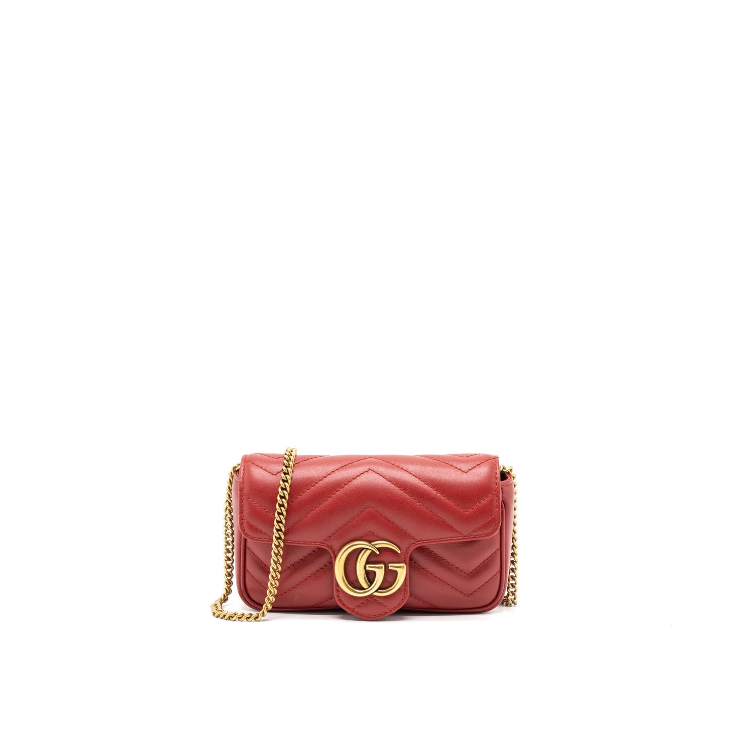 Gucci Marmont Super Bag Matelass Calfskin Brushed Red Mini Travel Bag