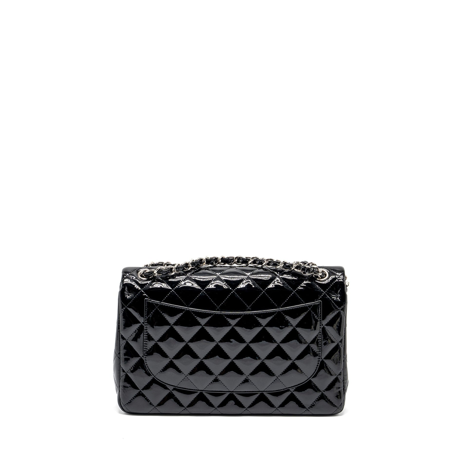 Chanel Jumbo Classic Double Flap Patent SHW Black Shoulder Bag
